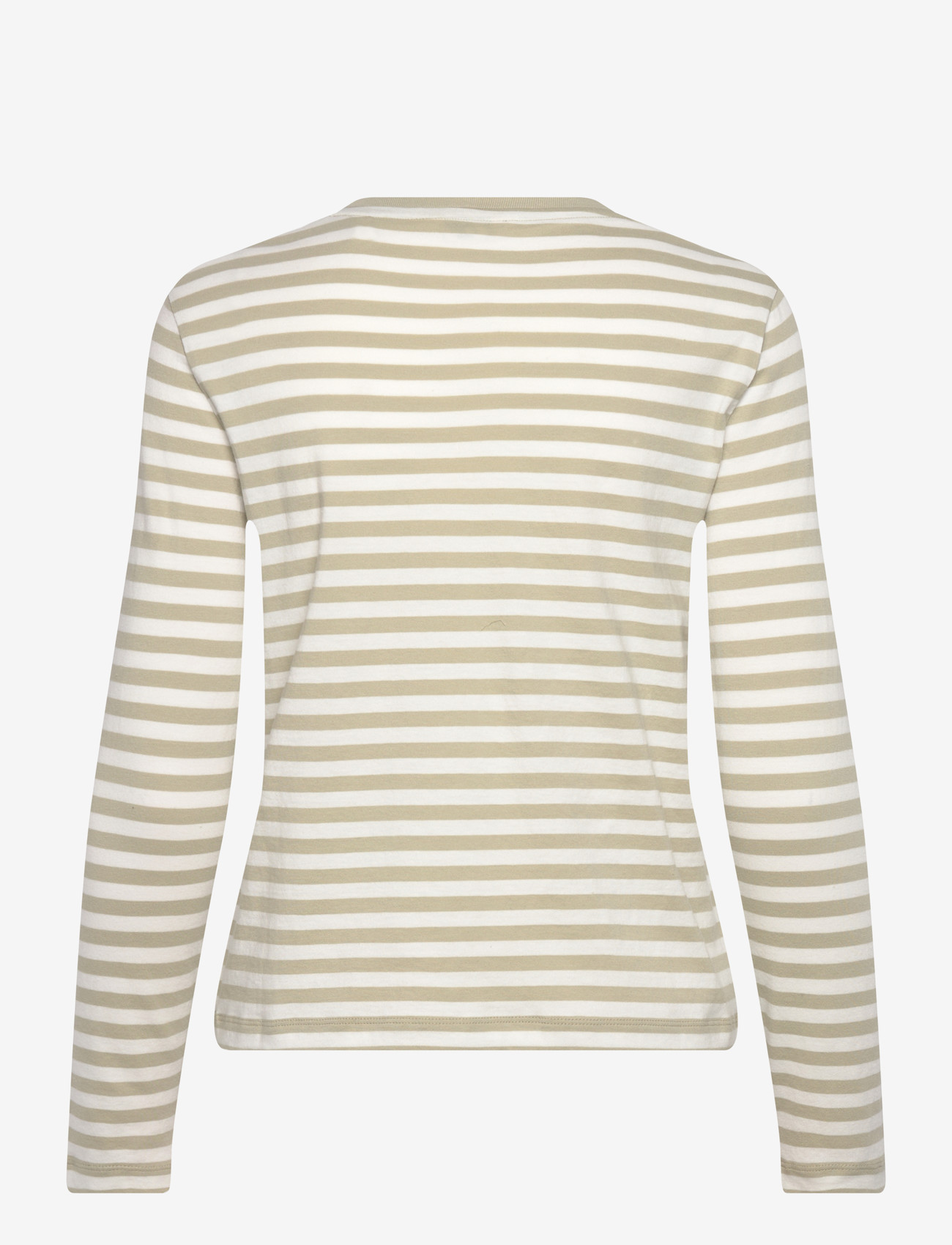 GANT - REG STRIPED SHIELD LS T-SHIRT - långärmade toppar - country beige - 1