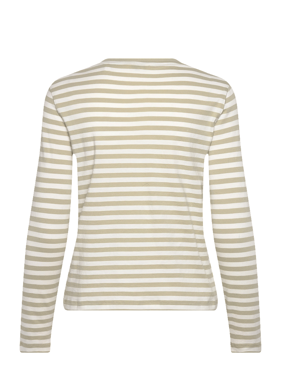 Gant - REG STRIPED SHIELD LS T-SHIRT - langærmede toppe - country beige - 2