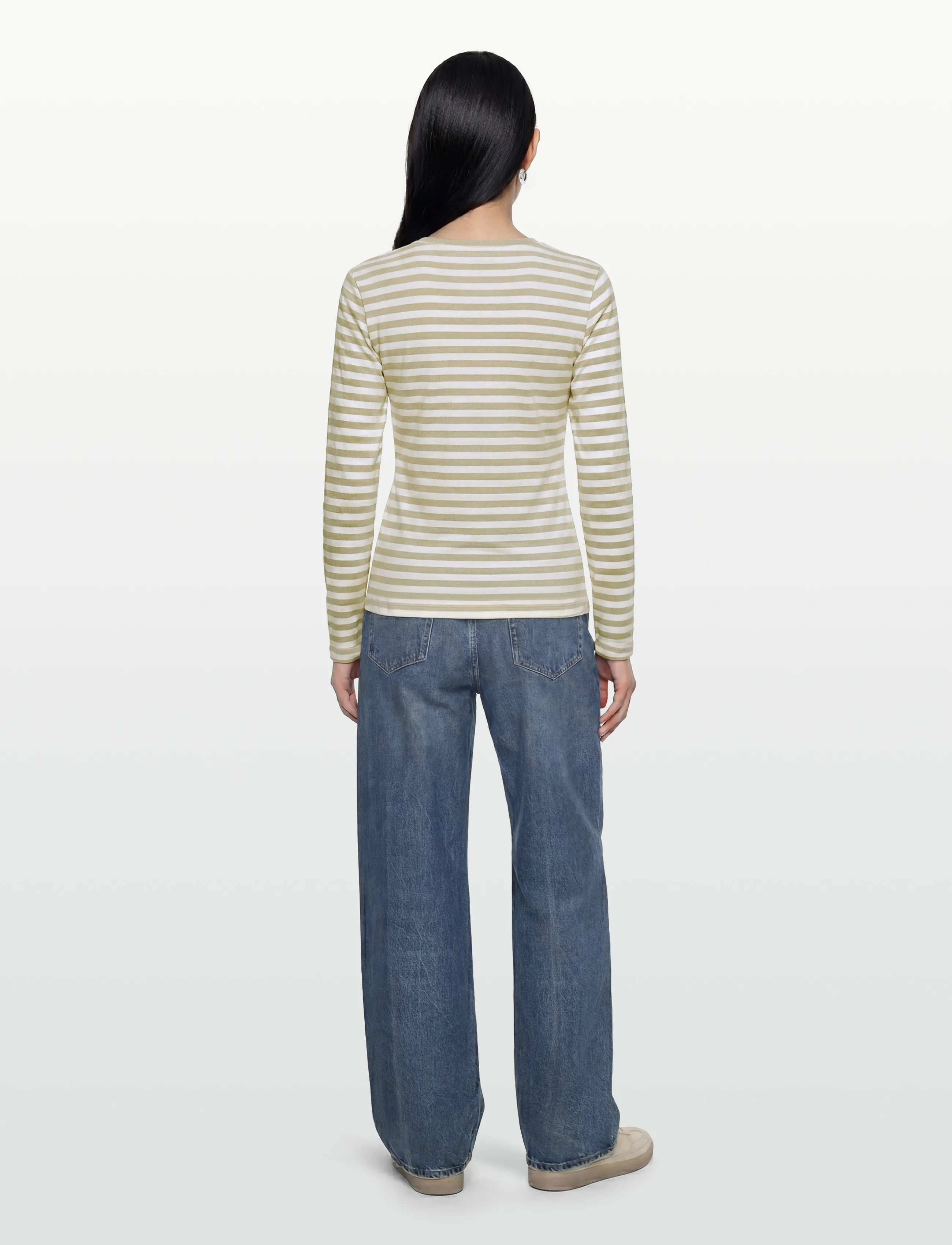 Gant - REG STRIPED SHIELD LS T-SHIRT - hauts à manches longues - country beige - 4
