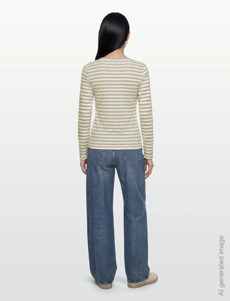 Gant - REG STRIPED SHIELD LS T-SHIRT - langærmede toppe - country beige - 4