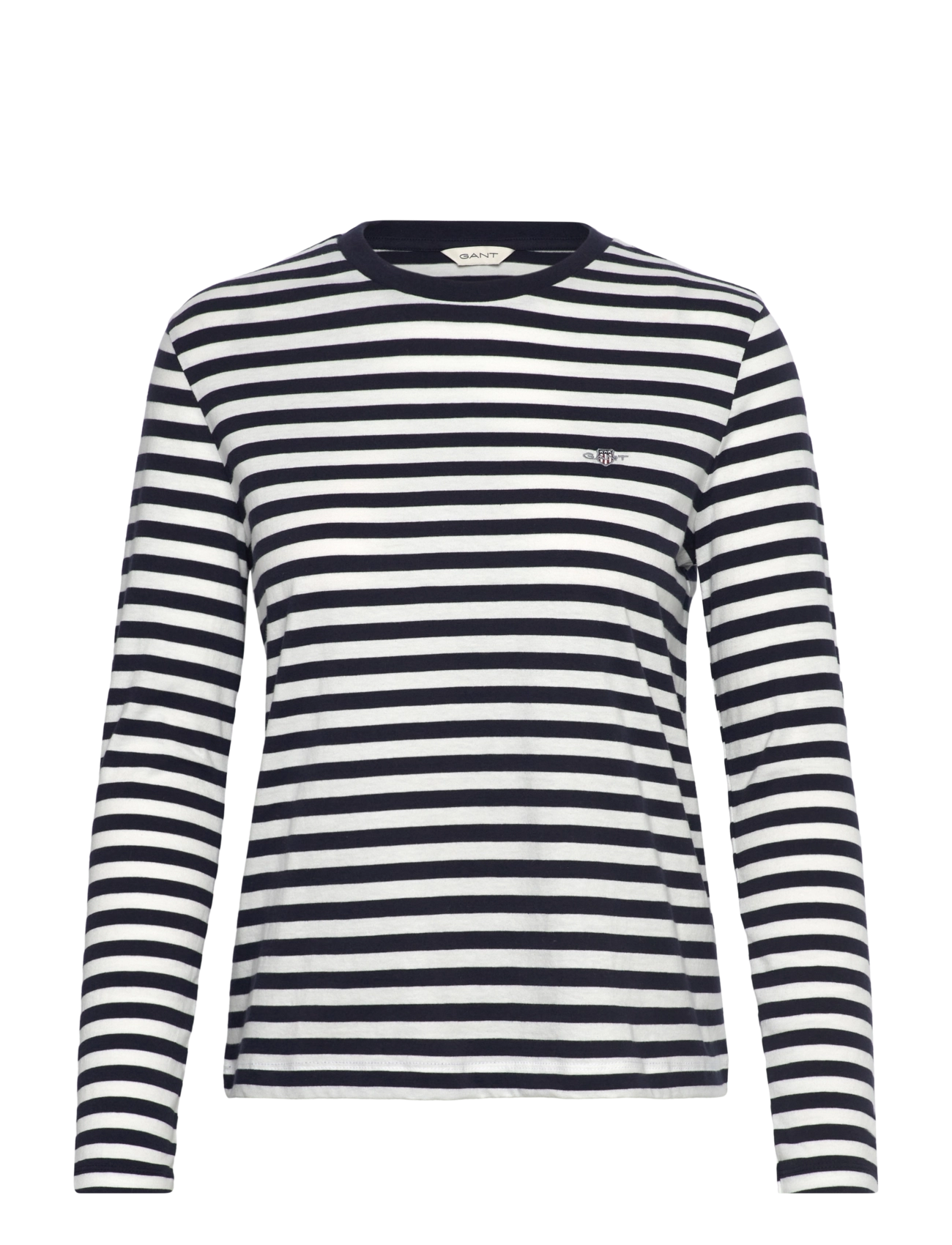 Gant REG STRIPED SHIELD LS T-SHIRT - Clothing - EVENING BLUE / navy