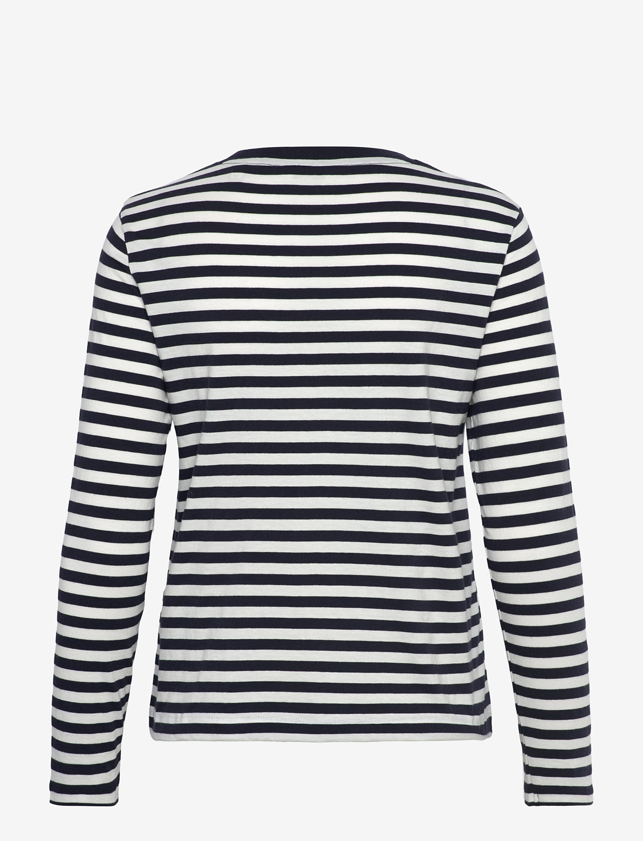 GANT - REG STRIPED SHIELD LS T-SHIRT - langärmlige tops - evening blue - 2