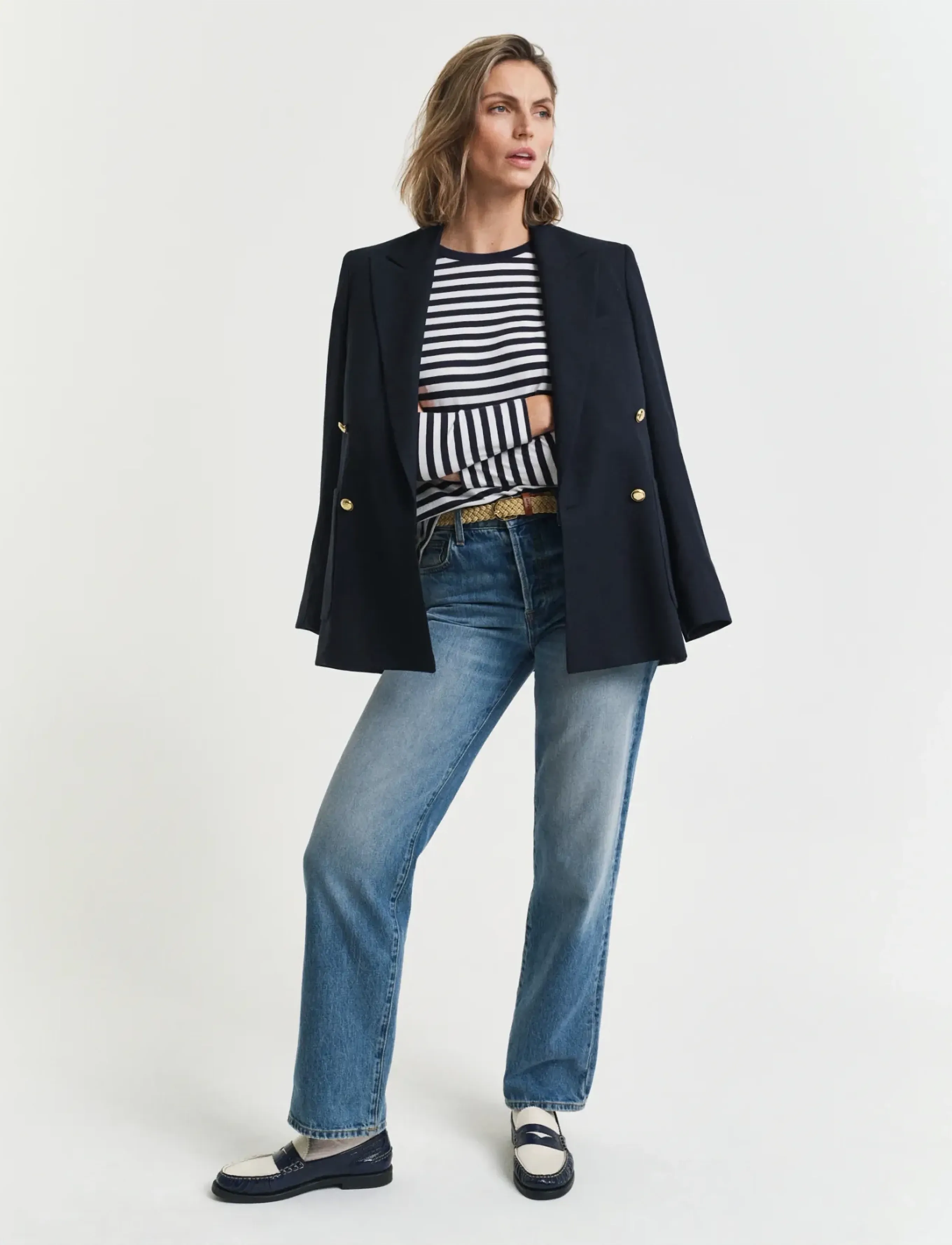 Gant - REG STRIPED SHIELD LS T-SHIRT - langærmede toppe - evening blue - 5
