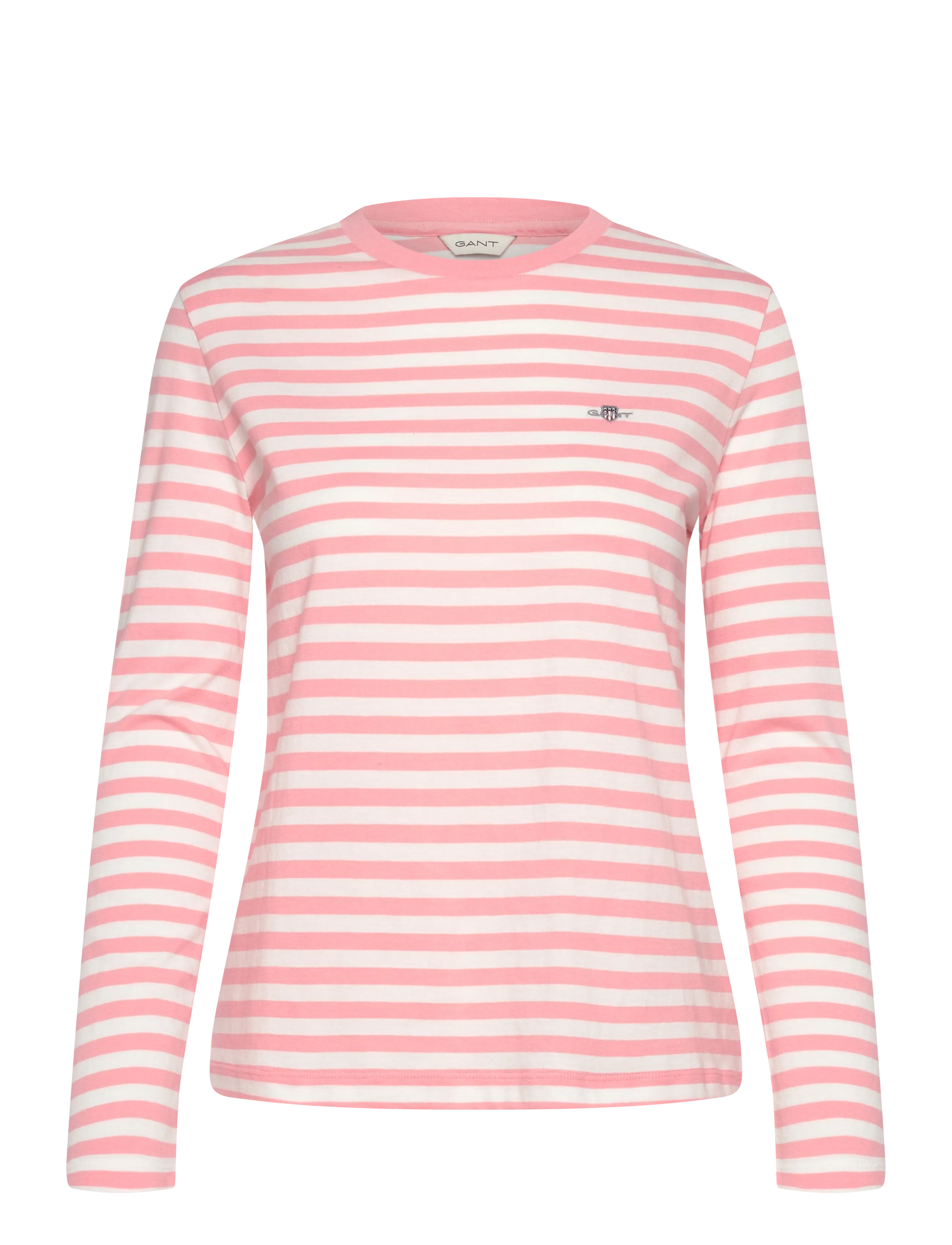 Gant REG STRIPED SHIELD LS T-SHIRT - Clothing - LILLY PINK / pink/rose