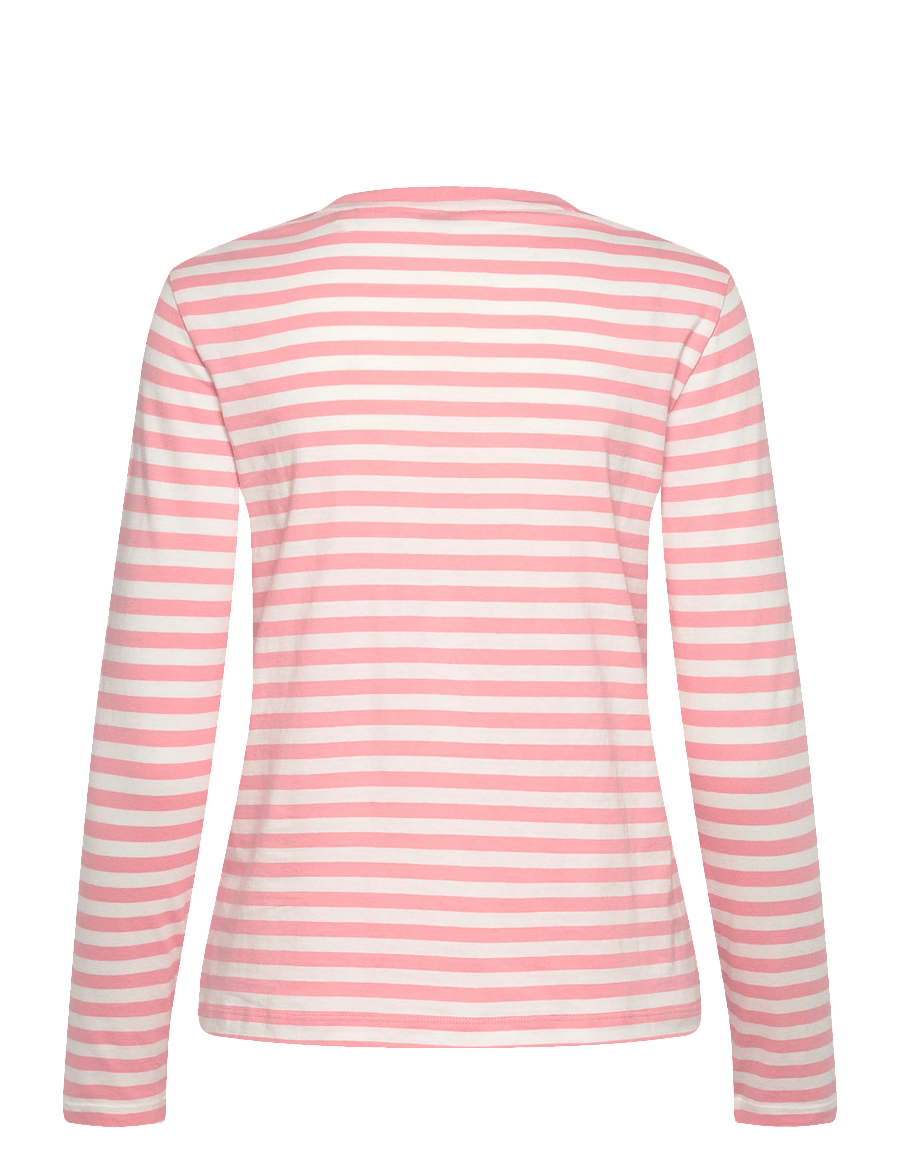 Gant - REG STRIPED SHIELD LS T-SHIRT - long-sleeved tops - lilly pink - 2