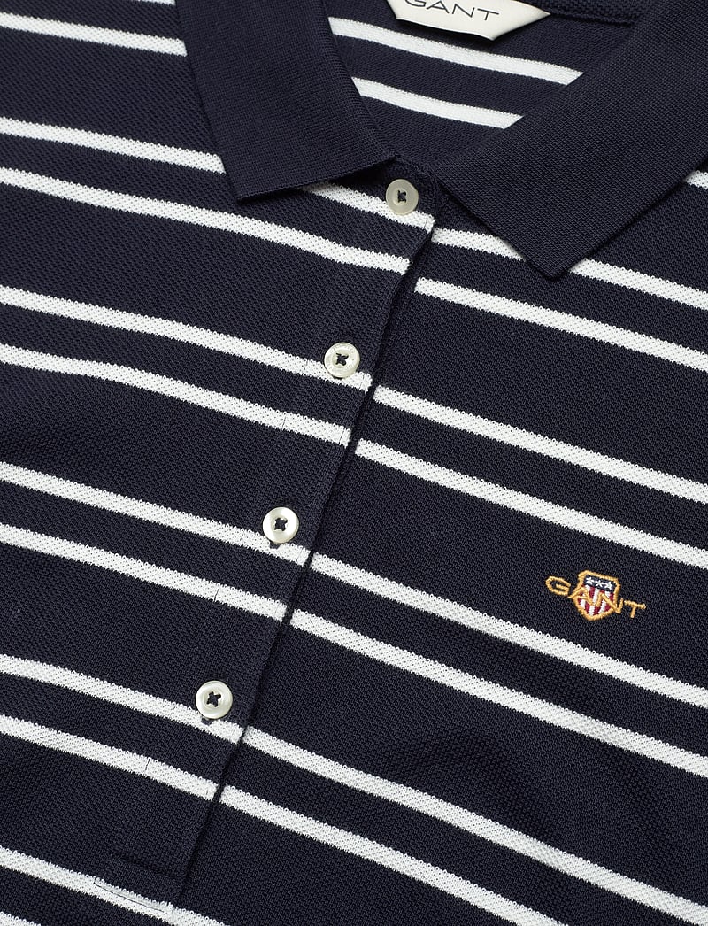 GANT - SLIM STRIPE SHIELD SS PIQUE POLO - poloer - evening blue - 2
