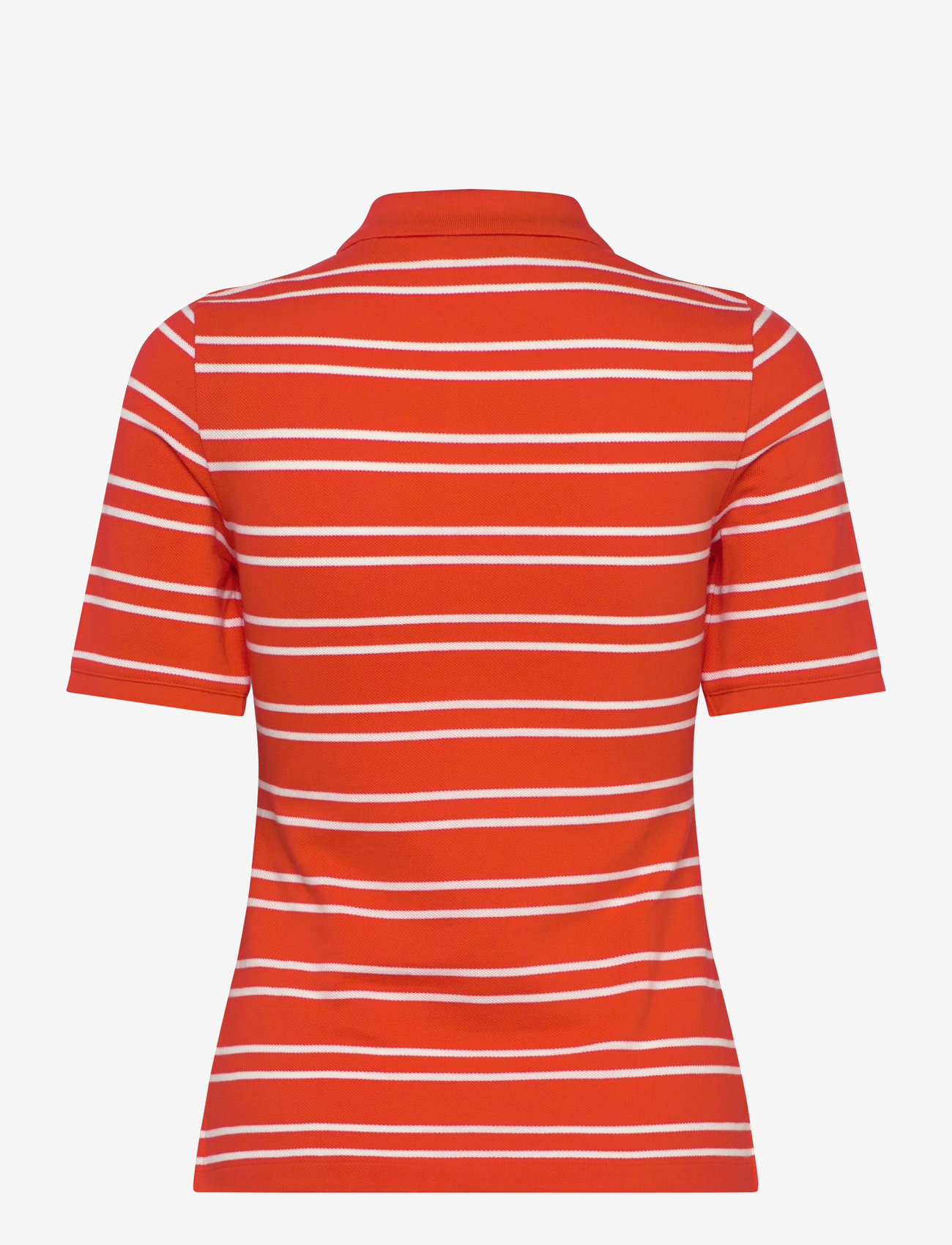 GANT - SLIM STRIPE SHIELD SS PIQUE POLO - poloshirts - orange red - 1