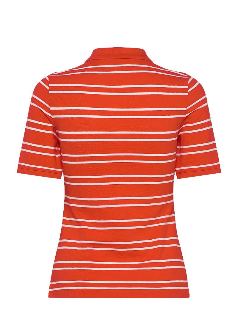 GANT - SLIM STRIPE SHIELD SS PIQUE POLO - poloshirts - orange red - 1
