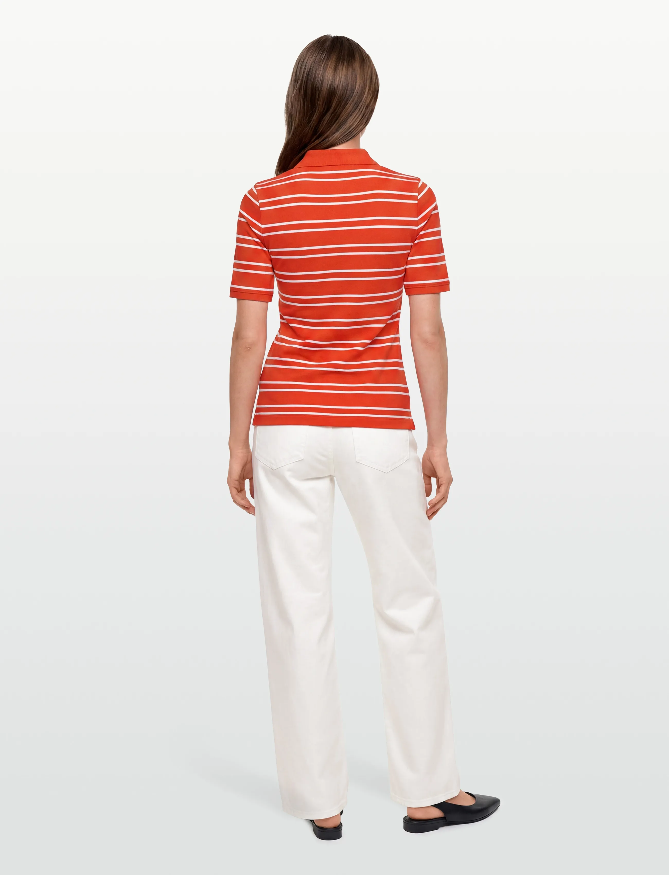 Gant - SLIM STRIPE SHIELD SS PIQUE POLO - poloer - orange red - 4
