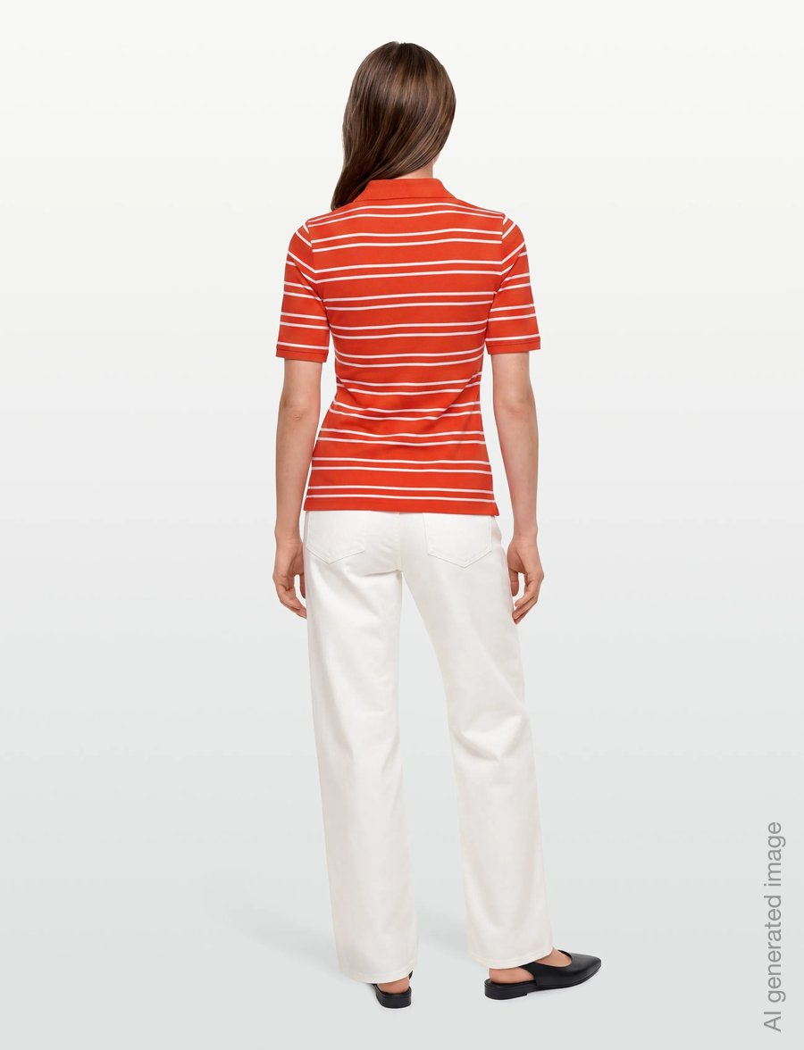 Gant - SLIM STRIPE SHIELD SS PIQUE POLO - pikéer - orange red - 4