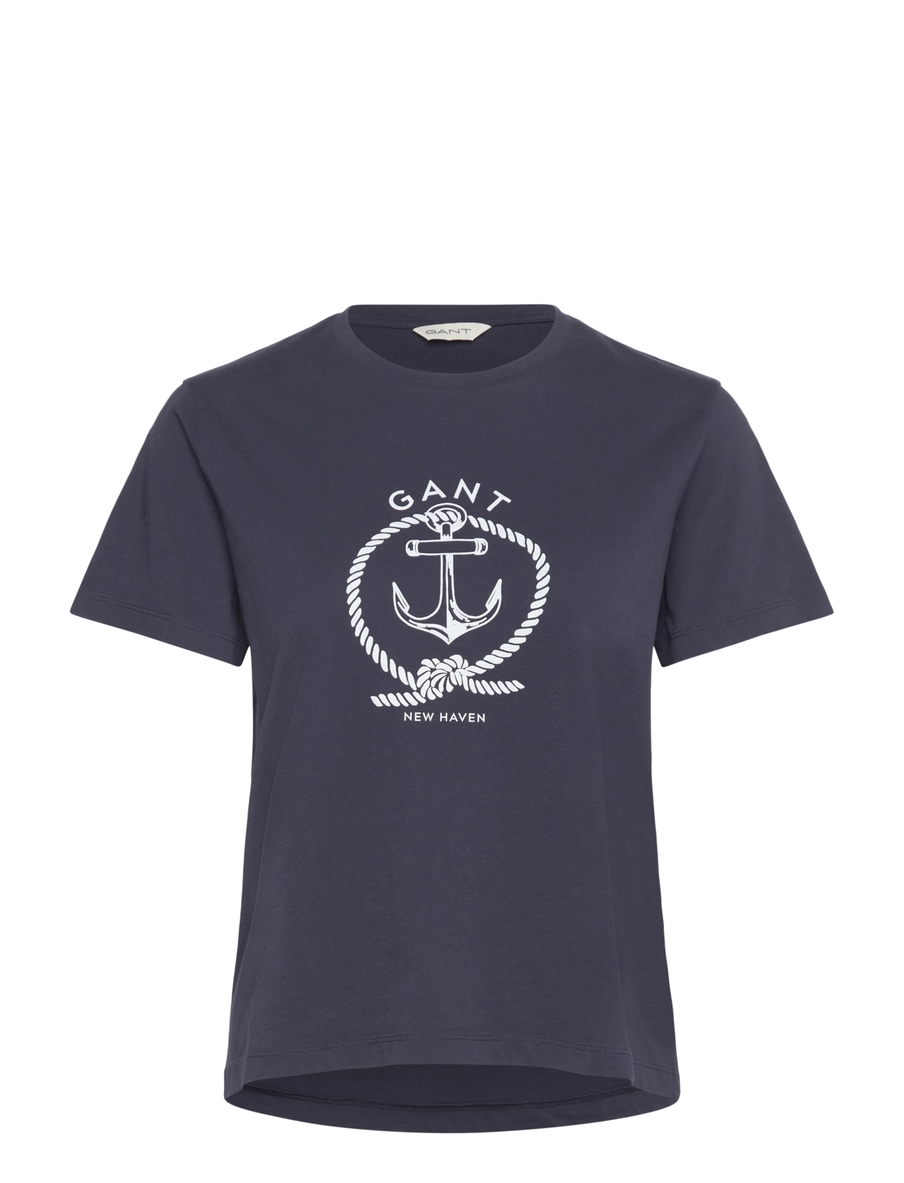 Gant - REG GRAPHIC SS T-SHIRT - t-shirts - evening blue - 0
