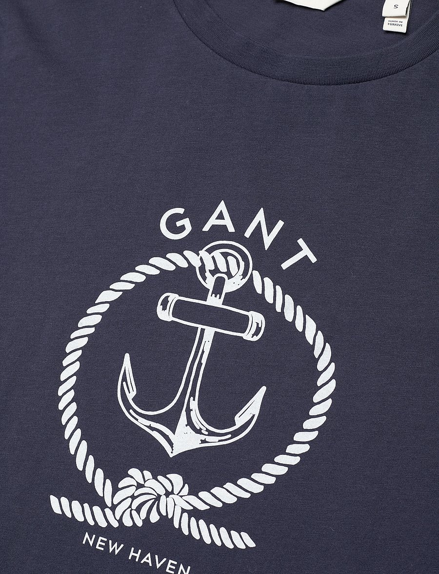 Gant - REG GRAPHIC SS T-SHIRT - t-shirts - evening blue - 2