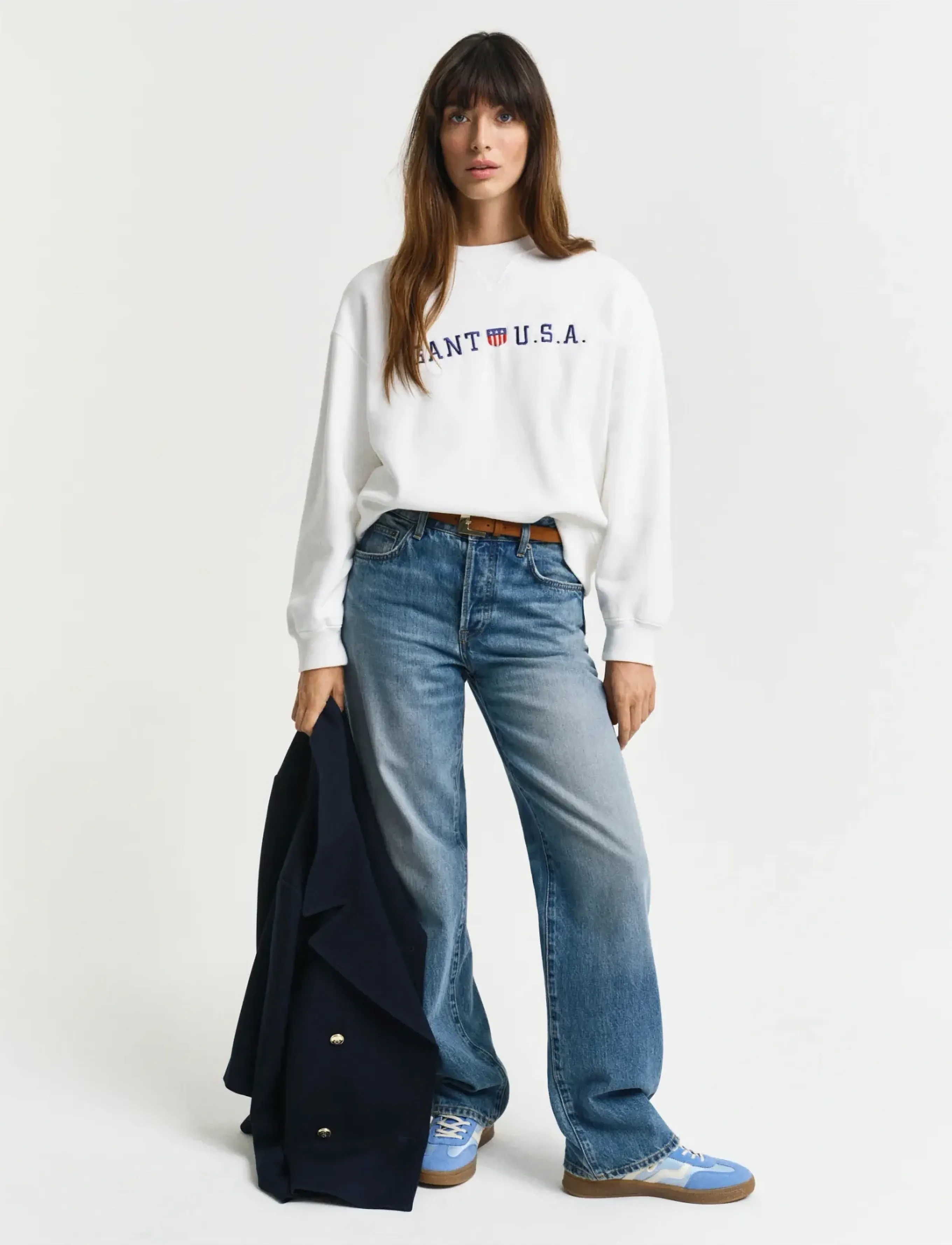 Gant - SHIELD USA C-NECK SWEAT - bluzy bez kaptura - eggshell - 5