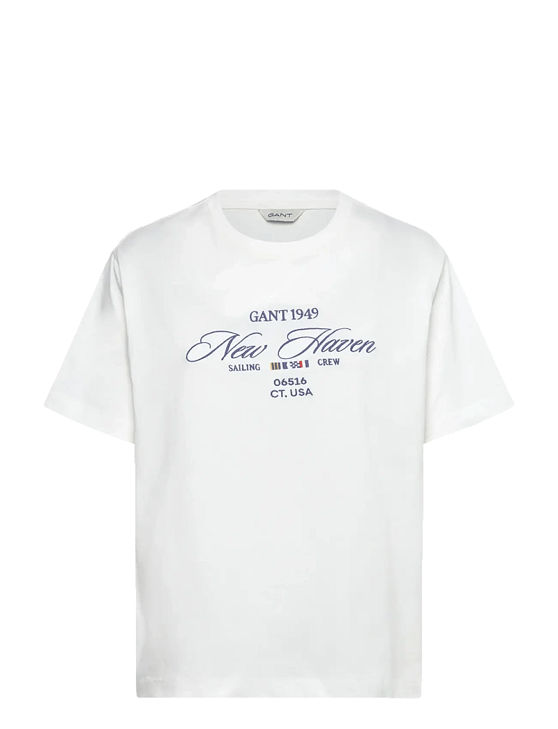 GANT - GRAPHIC SS T-SHIRT - t-shirts - eggshell - 0