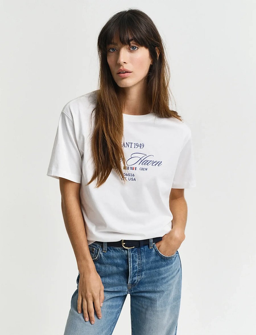 Gant - GRAPHIC SS T-SHIRT - t-shirts - eggshell - 0