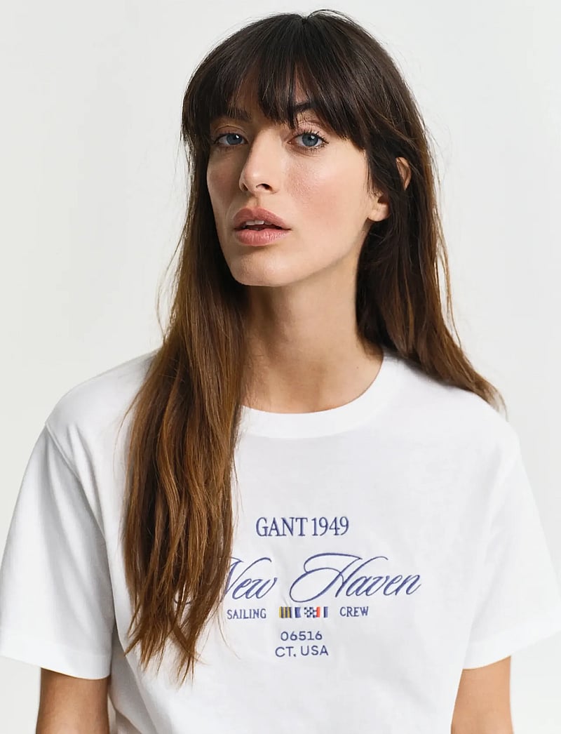 GANT - GRAPHIC SS T-SHIRT - t-shirts - eggshell - 4