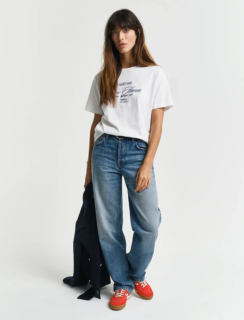 GANT - GRAPHIC SS T-SHIRT - t-shirts - eggshell - 5