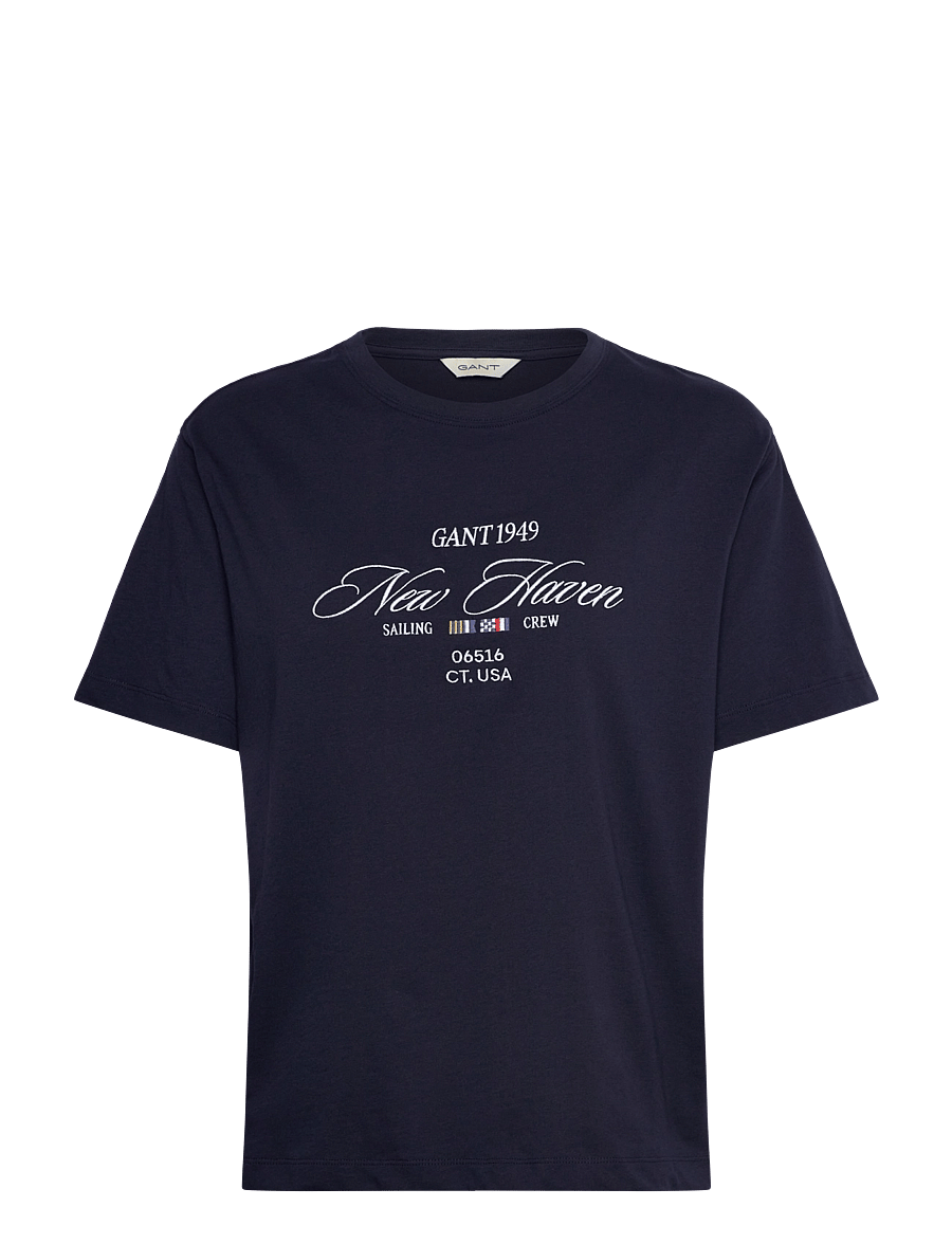 Gant - GRAPHIC SS T-SHIRT - t-shirts - evening blue - 1