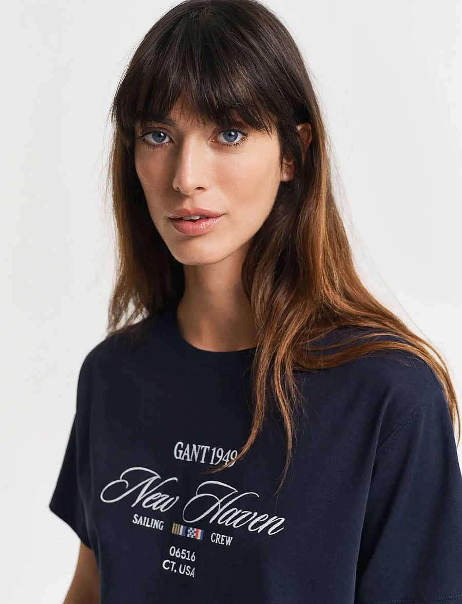Gant - GRAPHIC SS T-SHIRT - t-shirts - evening blue - 4
