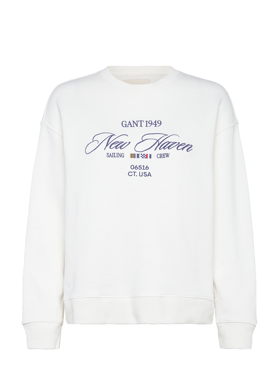 Gant - GRAPHIC C-NECK SWEAT - sporta džemperi - eggshell - 1