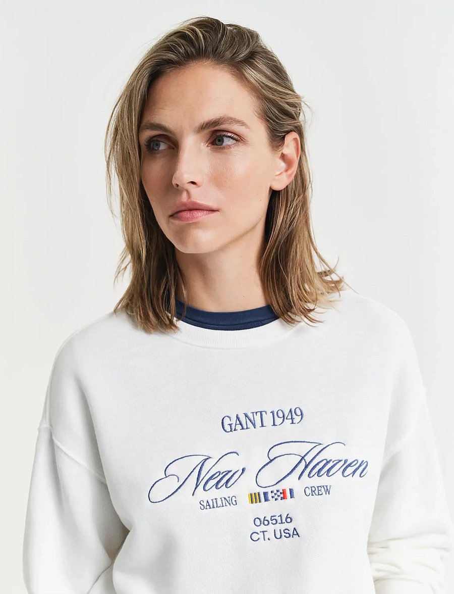 Gant - GRAPHIC C-NECK SWEAT - sporta džemperi - eggshell - 4