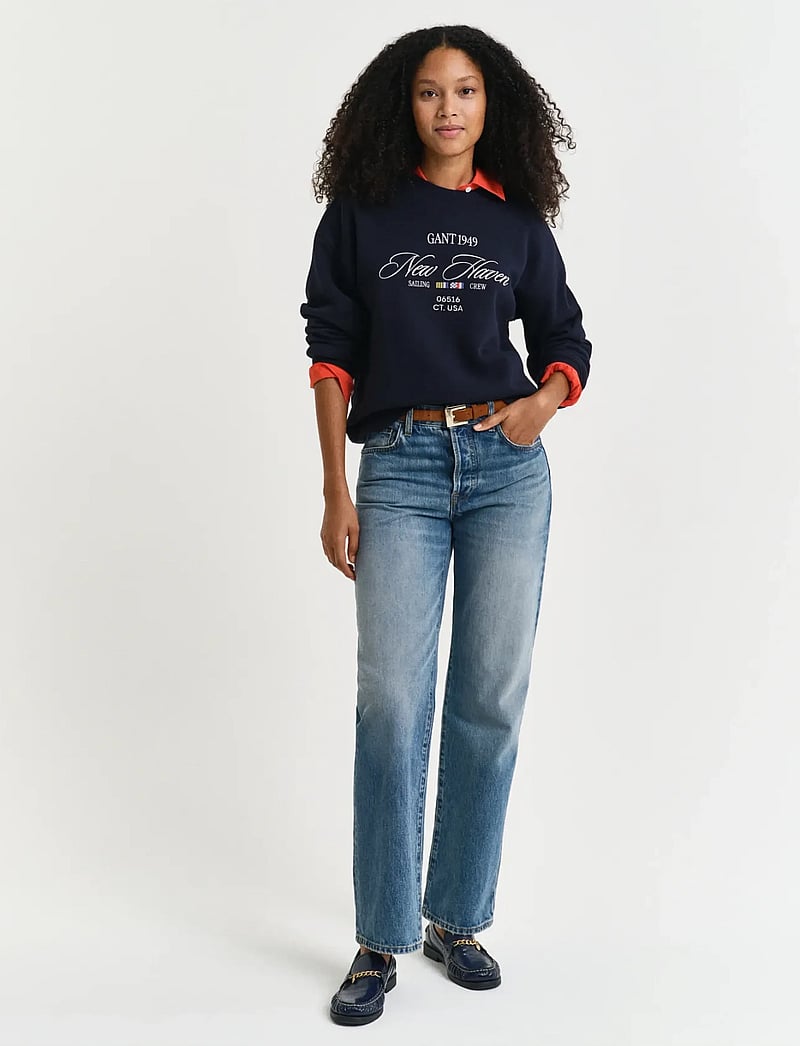 GANT - GRAPHIC C-NECK SWEAT - dressipluusid - evening blue - 5