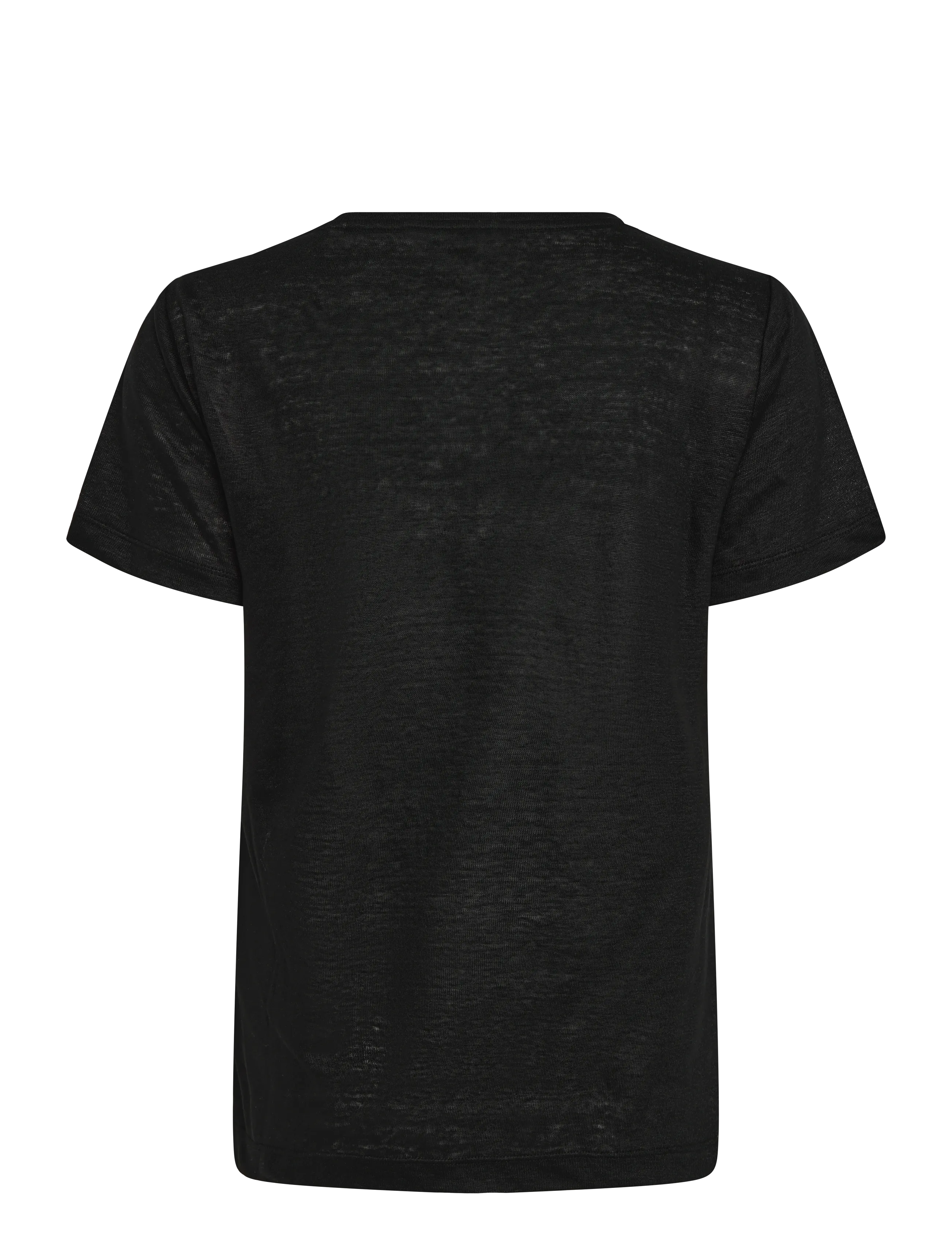 Gant - REG LINEN V-NECK SS T-SHIRT - t-paidat - black - 1
