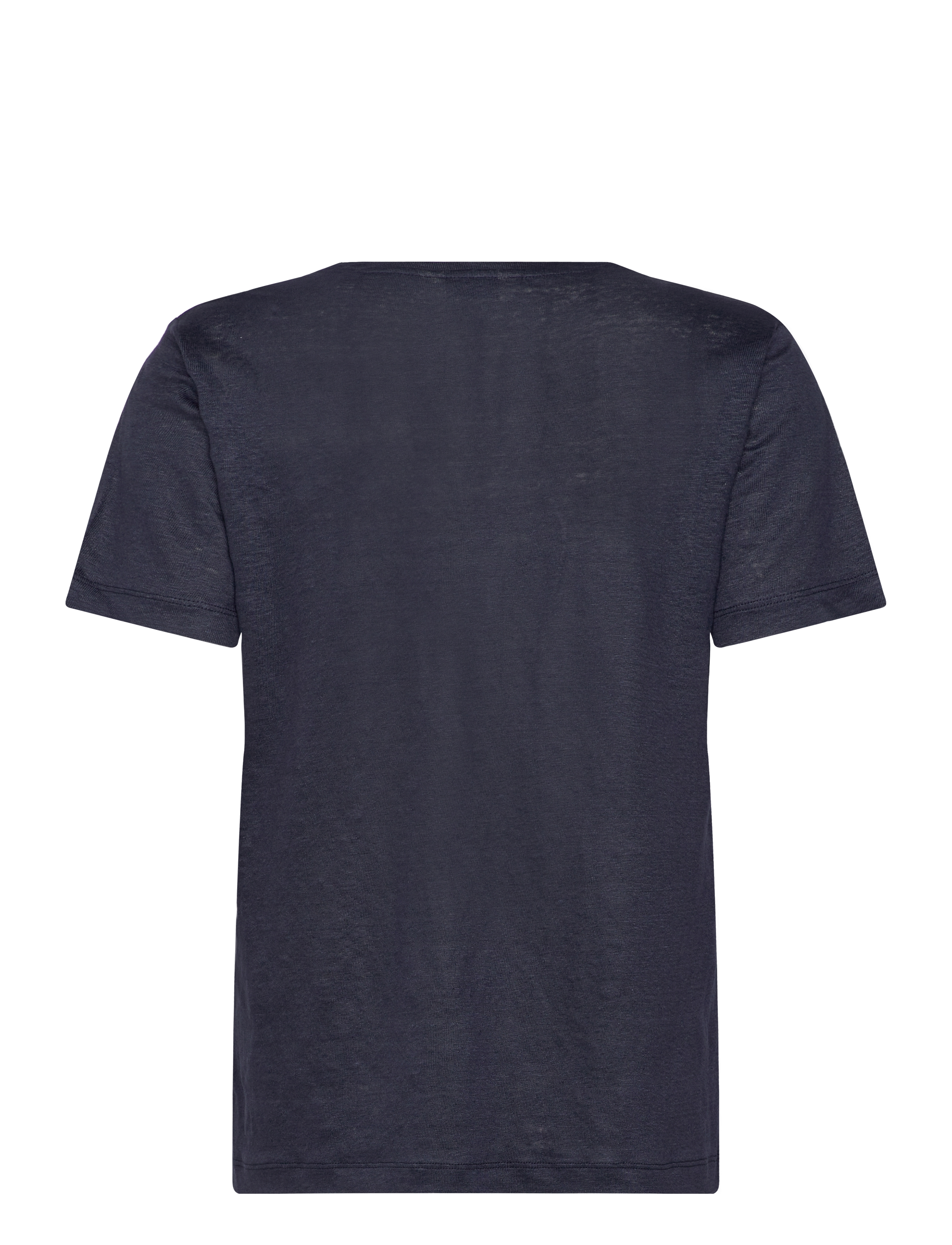 Gant - REG LINEN V-NECK SS T-SHIRT - t-shirts - evening blue - 2