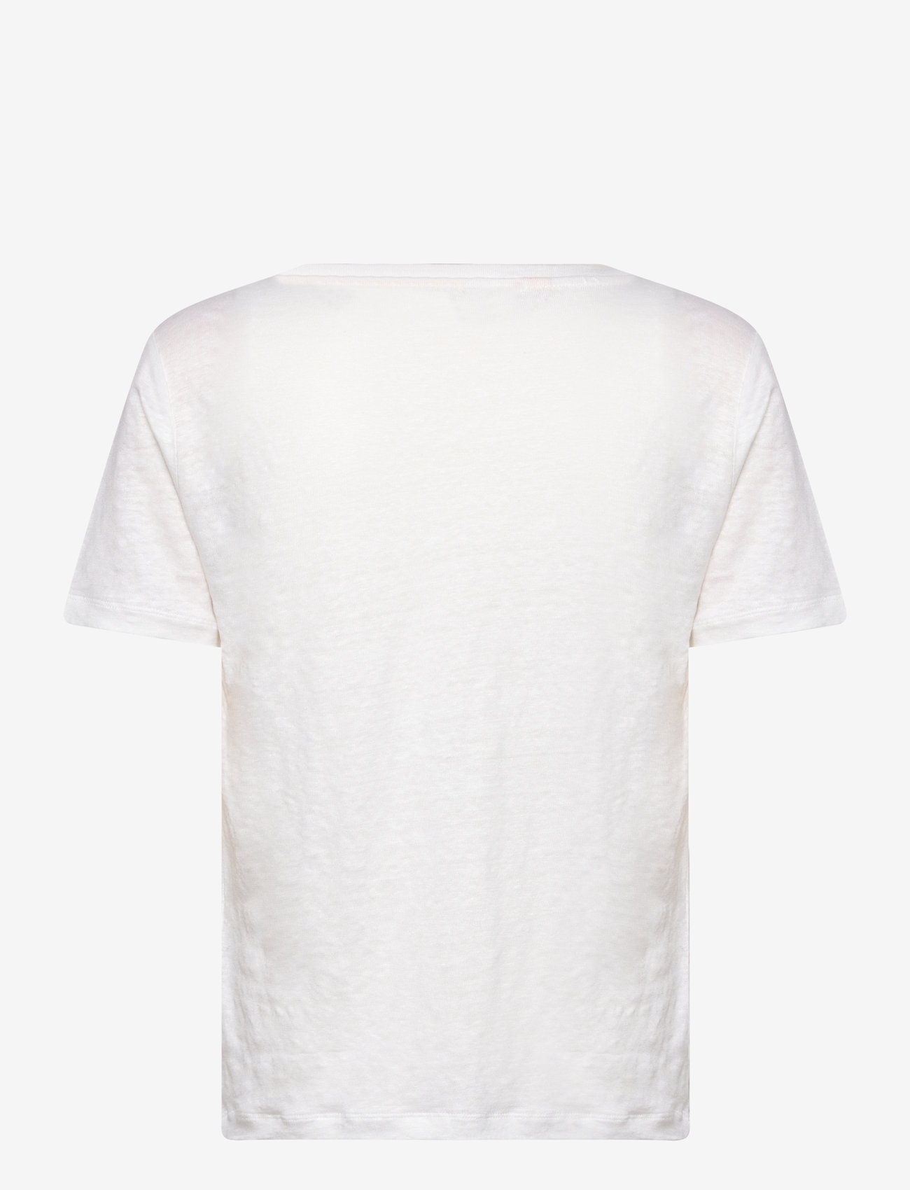 GANT - REG LINEN V-NECK SS T-SHIRT - t-särgid - white - 2