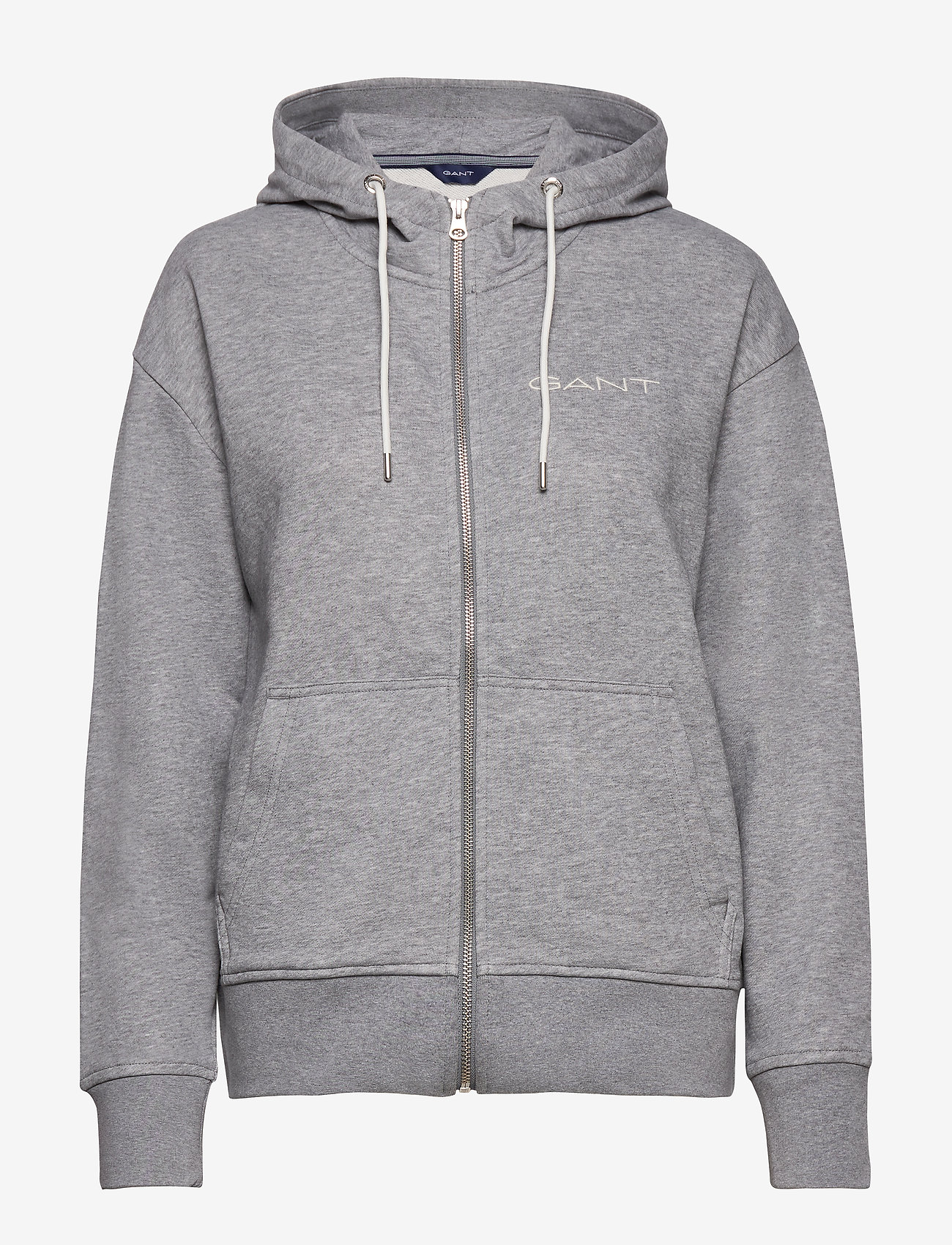 GANT - D1. 13 STRIPES FULL ZIP HOODIE - grey melange - 0
