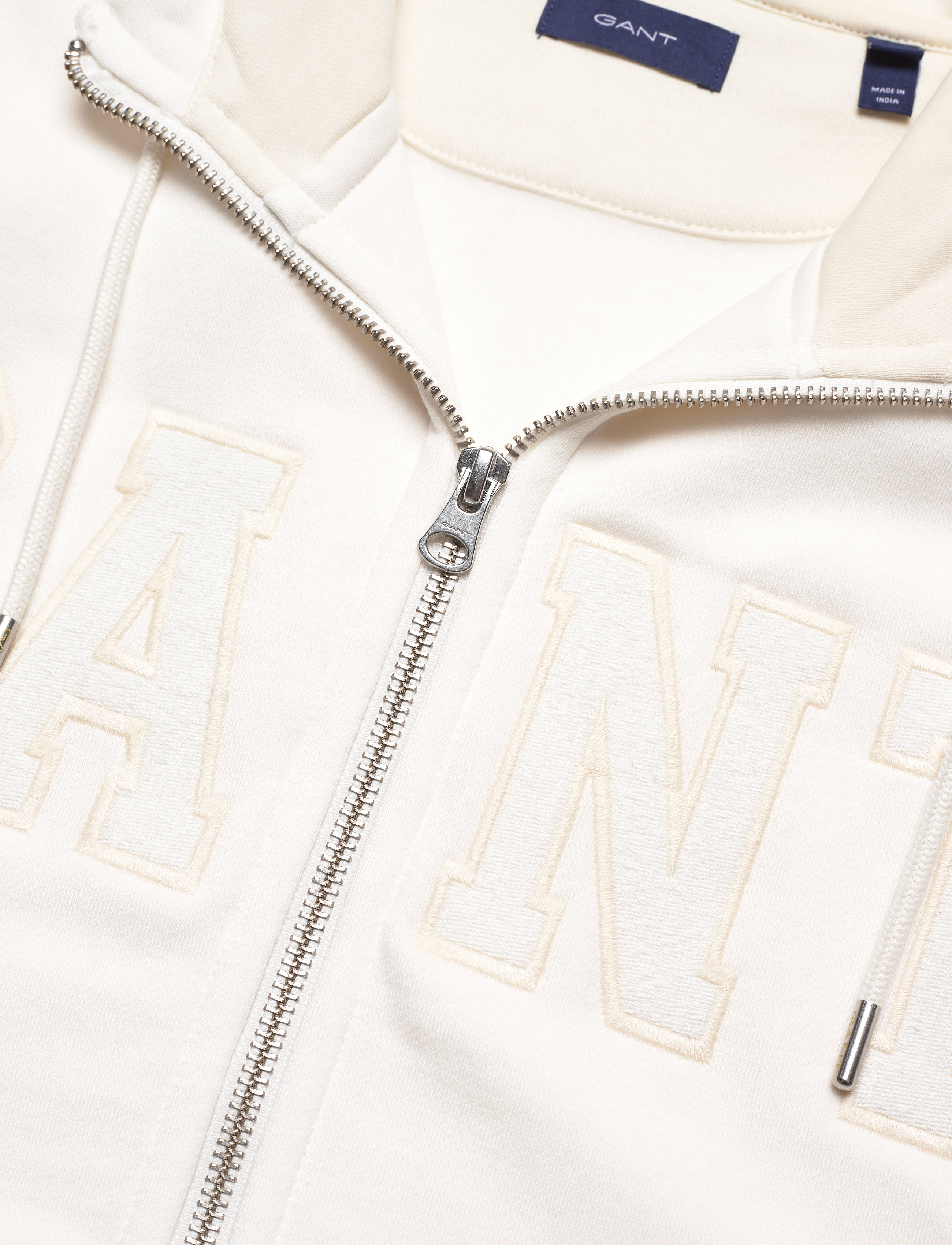GANT - D2. GANT LOGO ZIP HOODIE - eggshell - 2