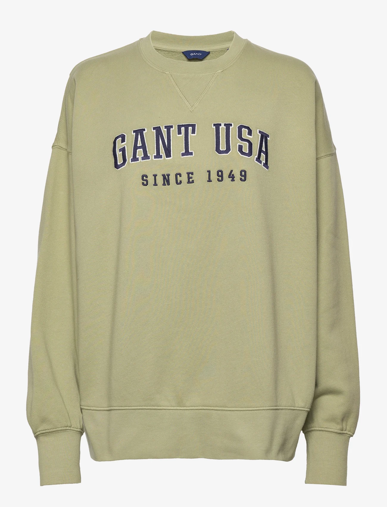 GANT - D1. GANT USA C-NECK - bluzy bez kaptura - eucalyptus green - 0