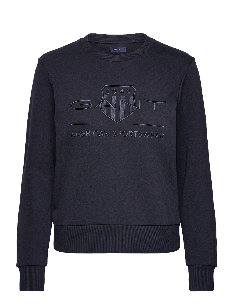 GANT - REG TONAL SHIELD C-NECK SWEAT - fashion trends - evening blue - 1