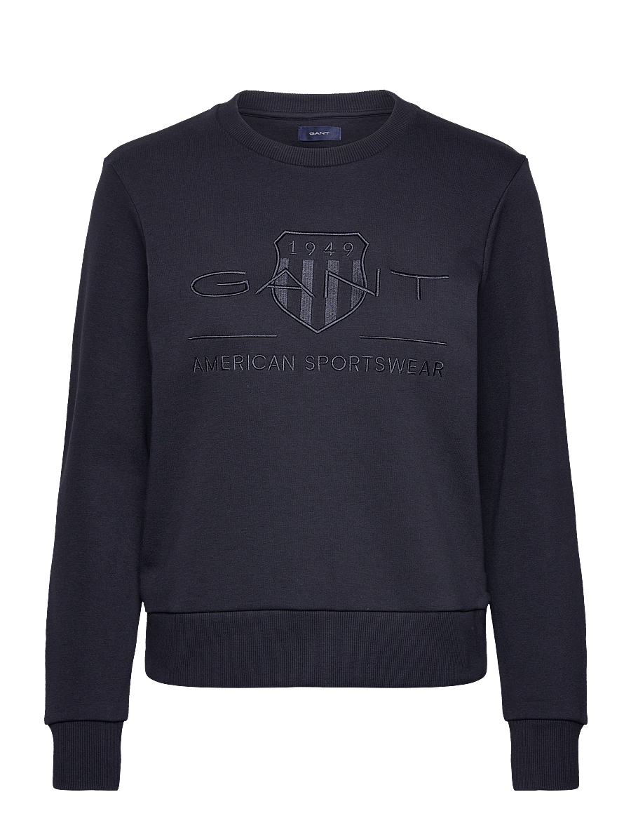Gant - REG TONAL SHIELD C-NECK SWEAT - modetrends - evening blue - 1