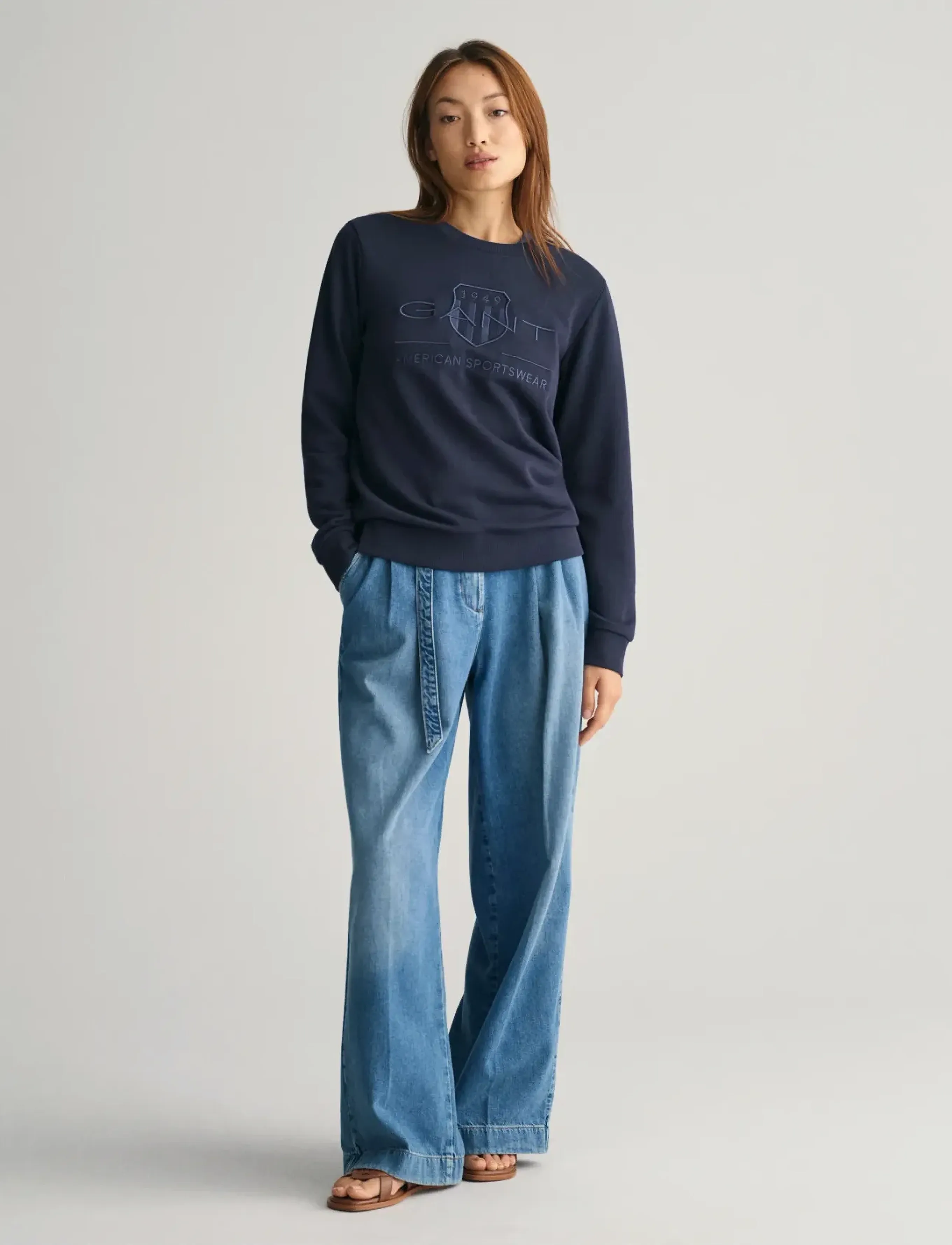 Gant - REG TONAL SHIELD C-NECK SWEAT - modetrends - evening blue - 5