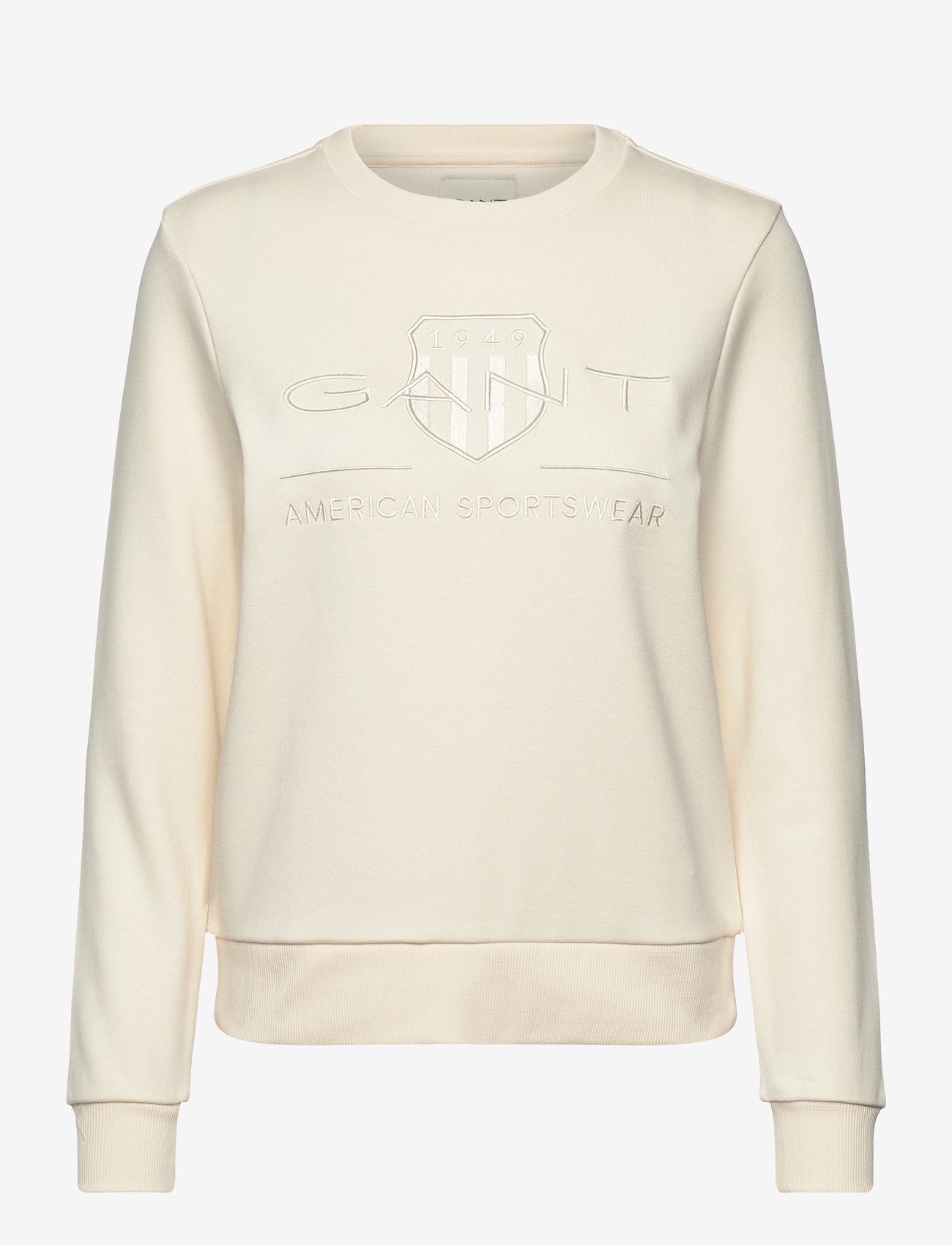 GANT - REG TONAL SHIELD C-NECK SWEAT - modetrender - linen - 1