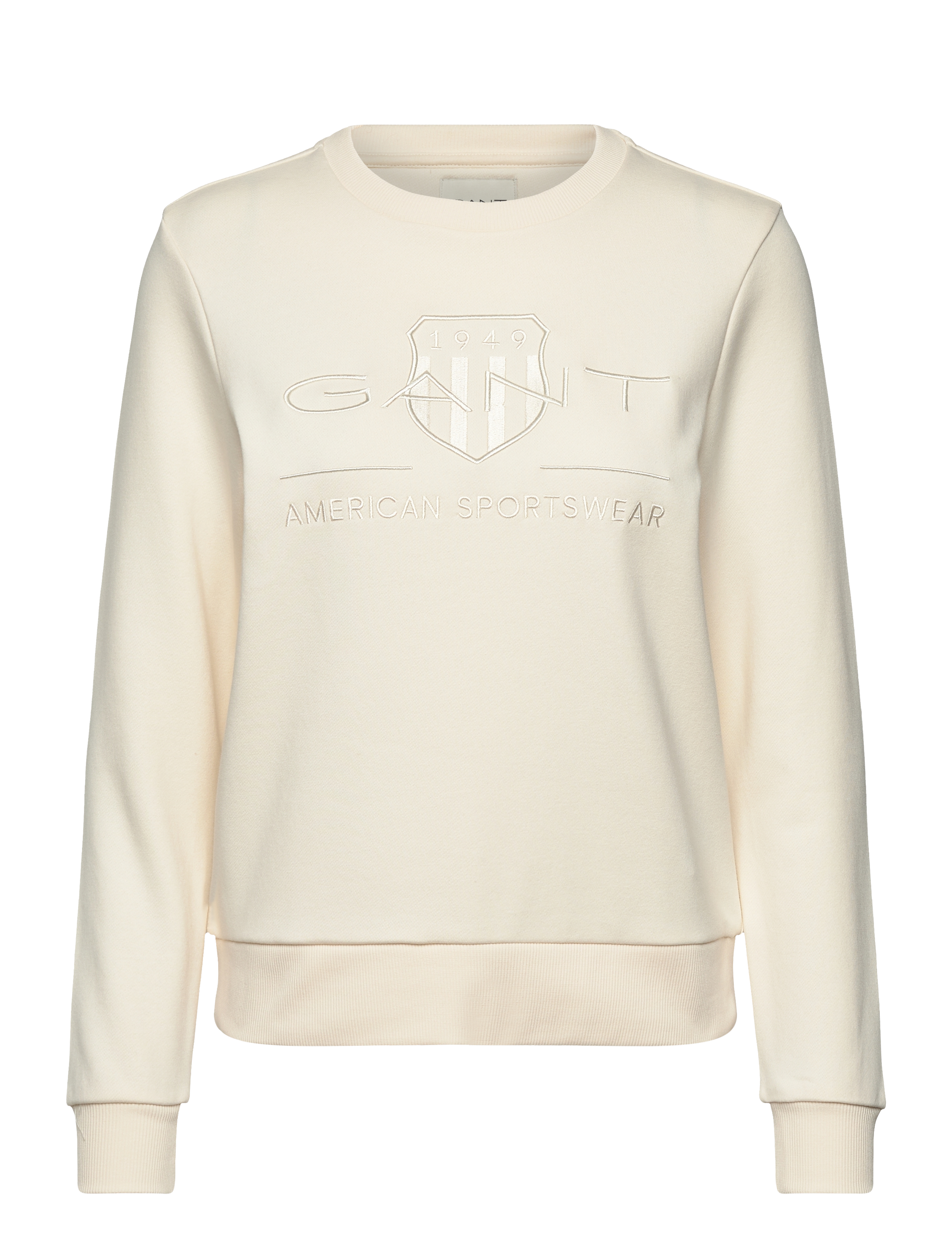 Gant REG TONAL SHIELD C-NECK SWEAT - Sweatshirts - LINEN / cream