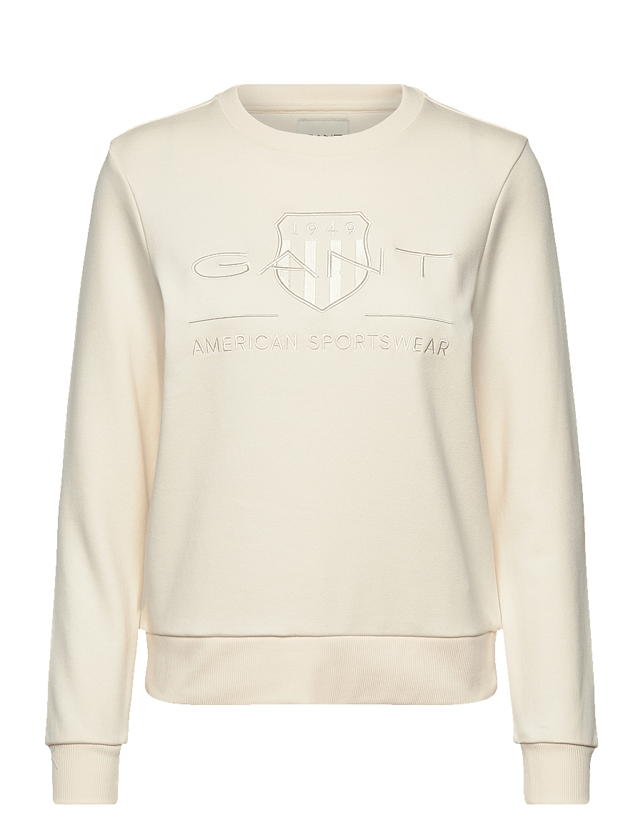 Gant - REG TONAL SHIELD C-NECK SWEAT - mode trends - linen - 1