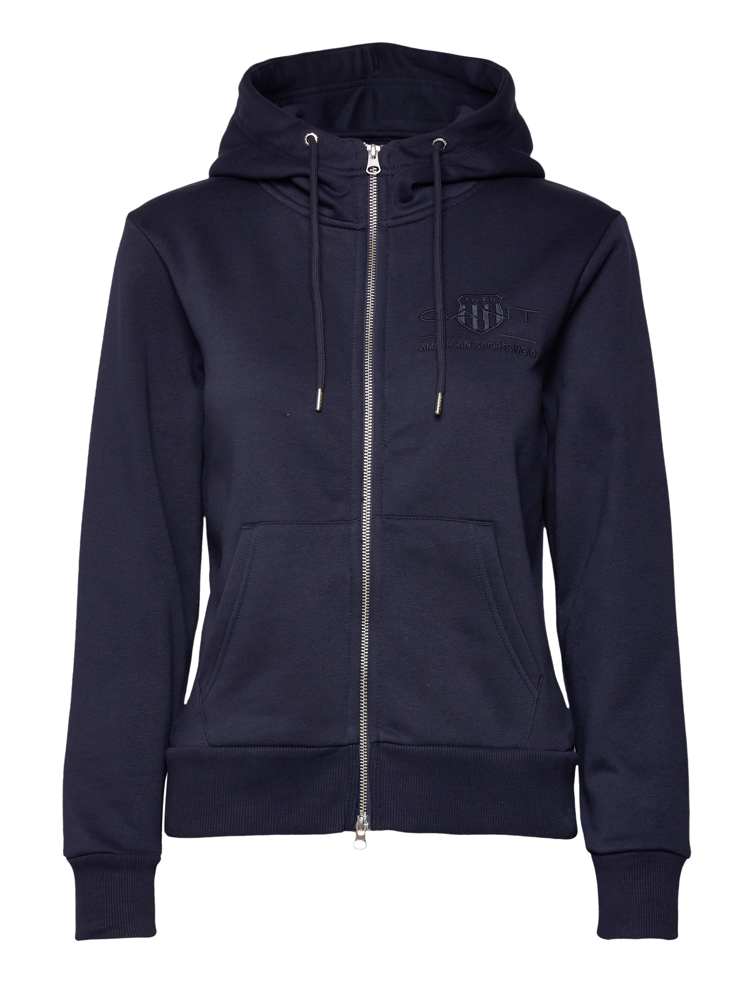 GANT Reg Tonal Shield Zip Hoodie Navy - L - Damen