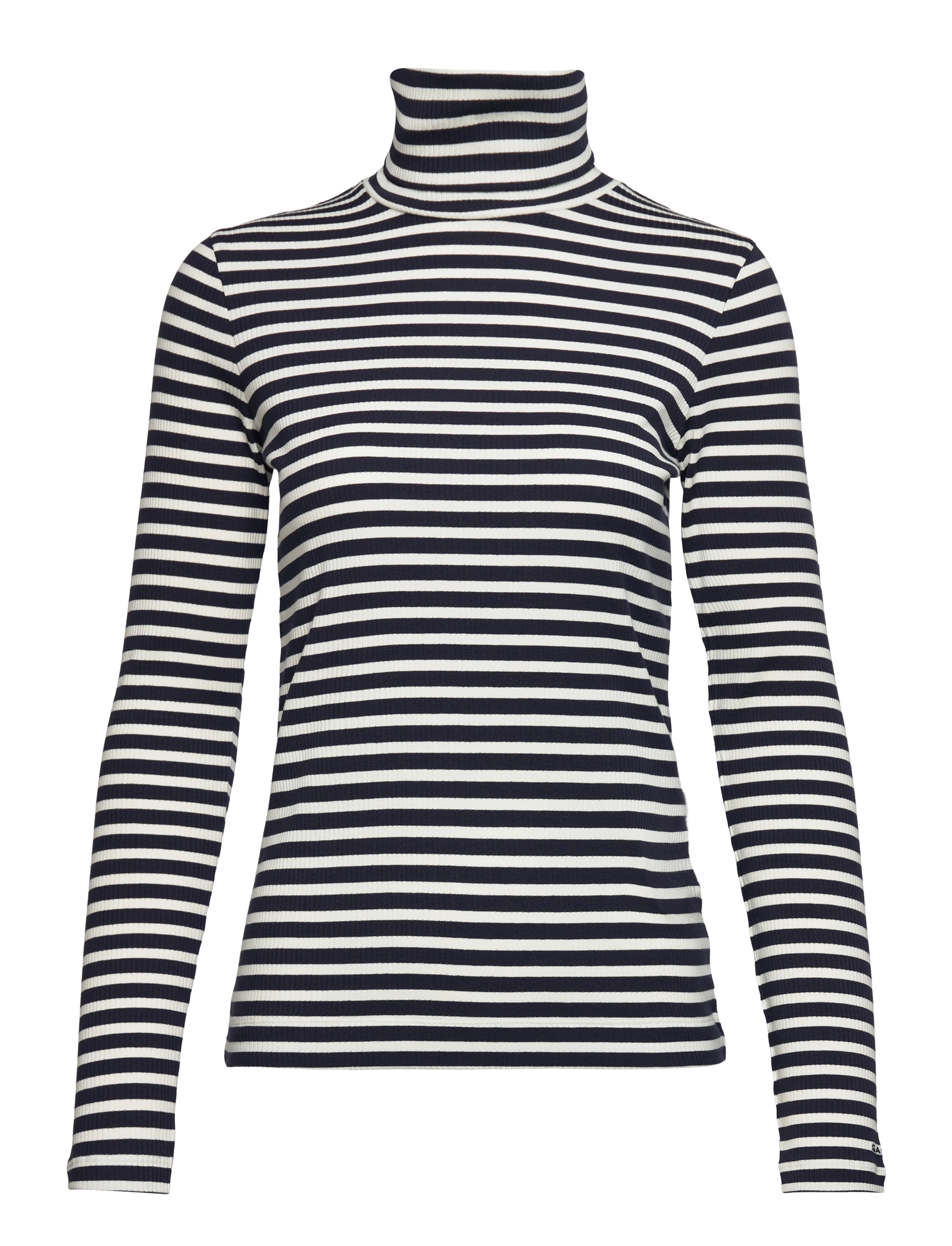GANT - SLIM STRIPED RIBBED TURTLENECK - evening blue - 1