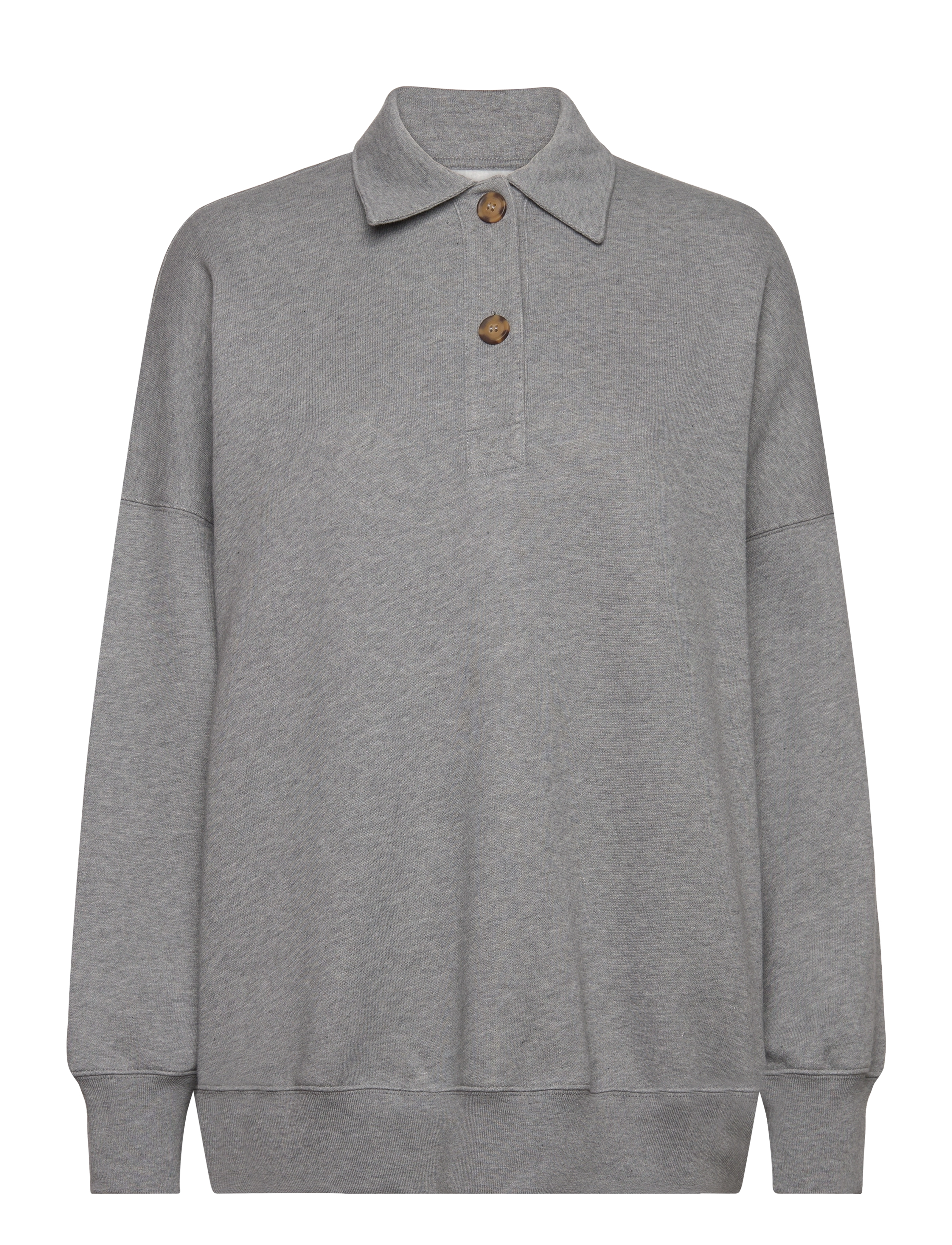 GANT - OVERSIZED RUGGER SWEAT - grey melange - 1