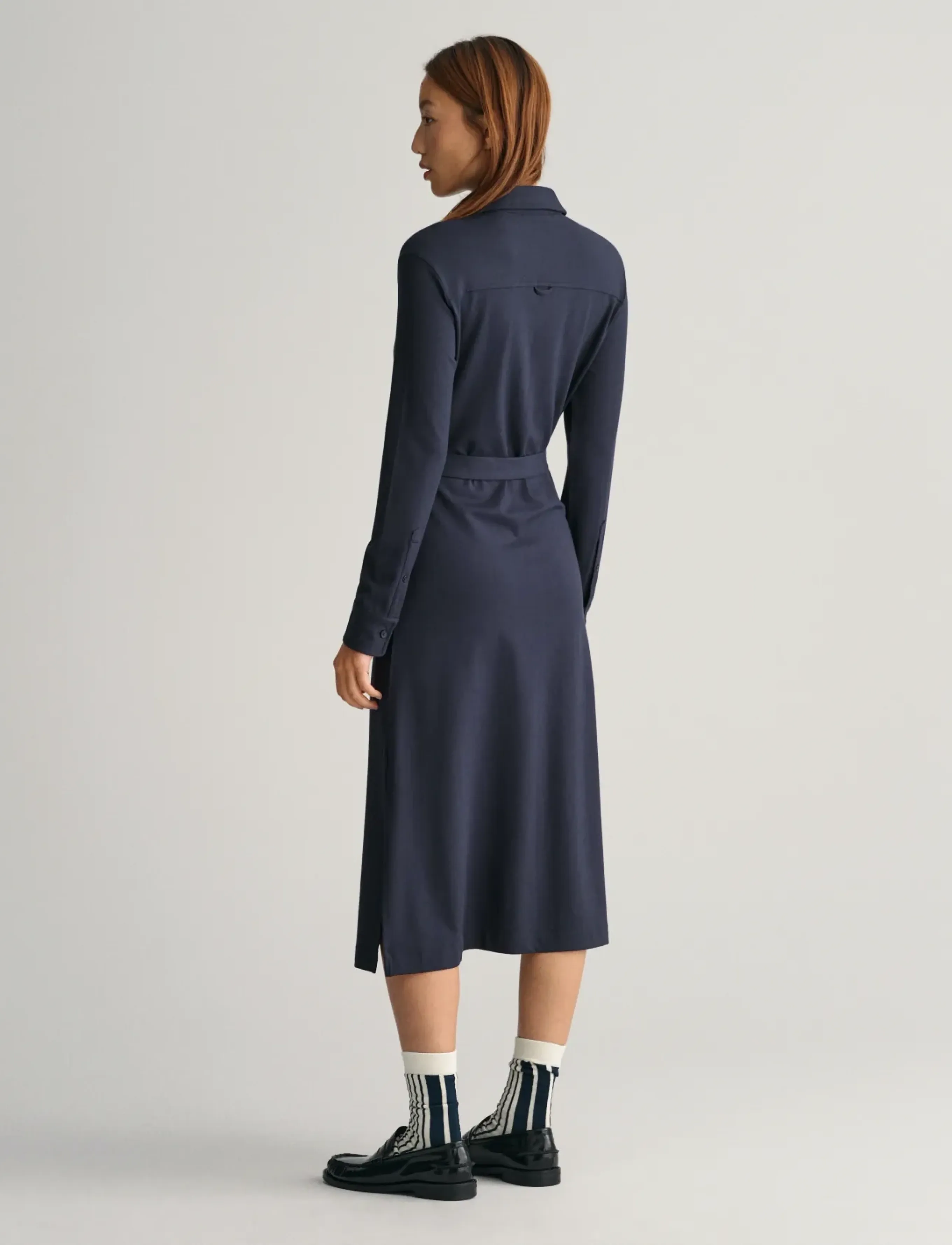 Gant - SLIM JERSEY SHIRT DRESS - robes chemises - evening blue - 5