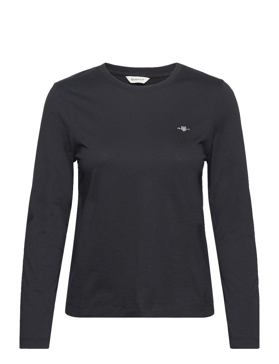 Gant - REG SHIELD LS T-SHIRT - langærmede toppe - black - 1