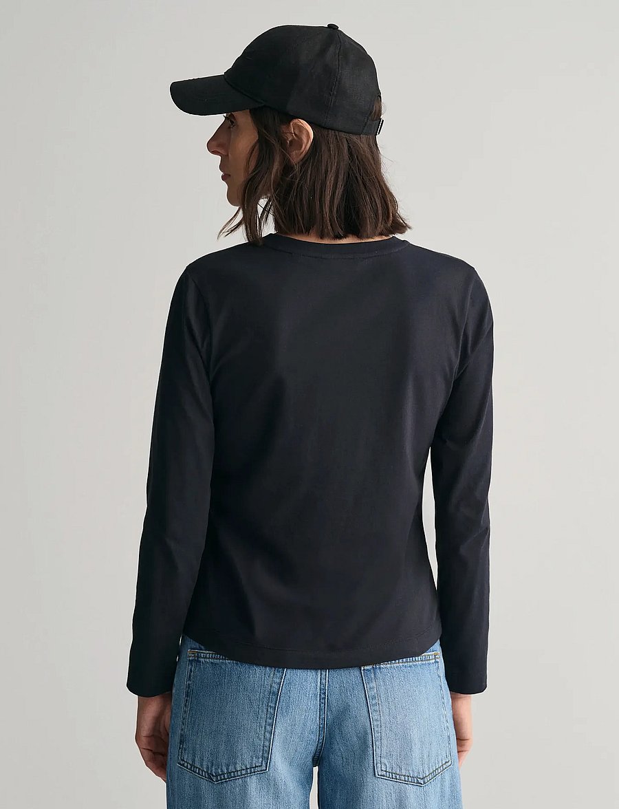 Gant - REG SHIELD LS T-SHIRT - langærmede toppe - black - 3