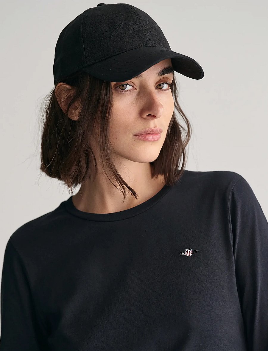 Gant - REG SHIELD LS T-SHIRT - langærmede toppe - black - 4