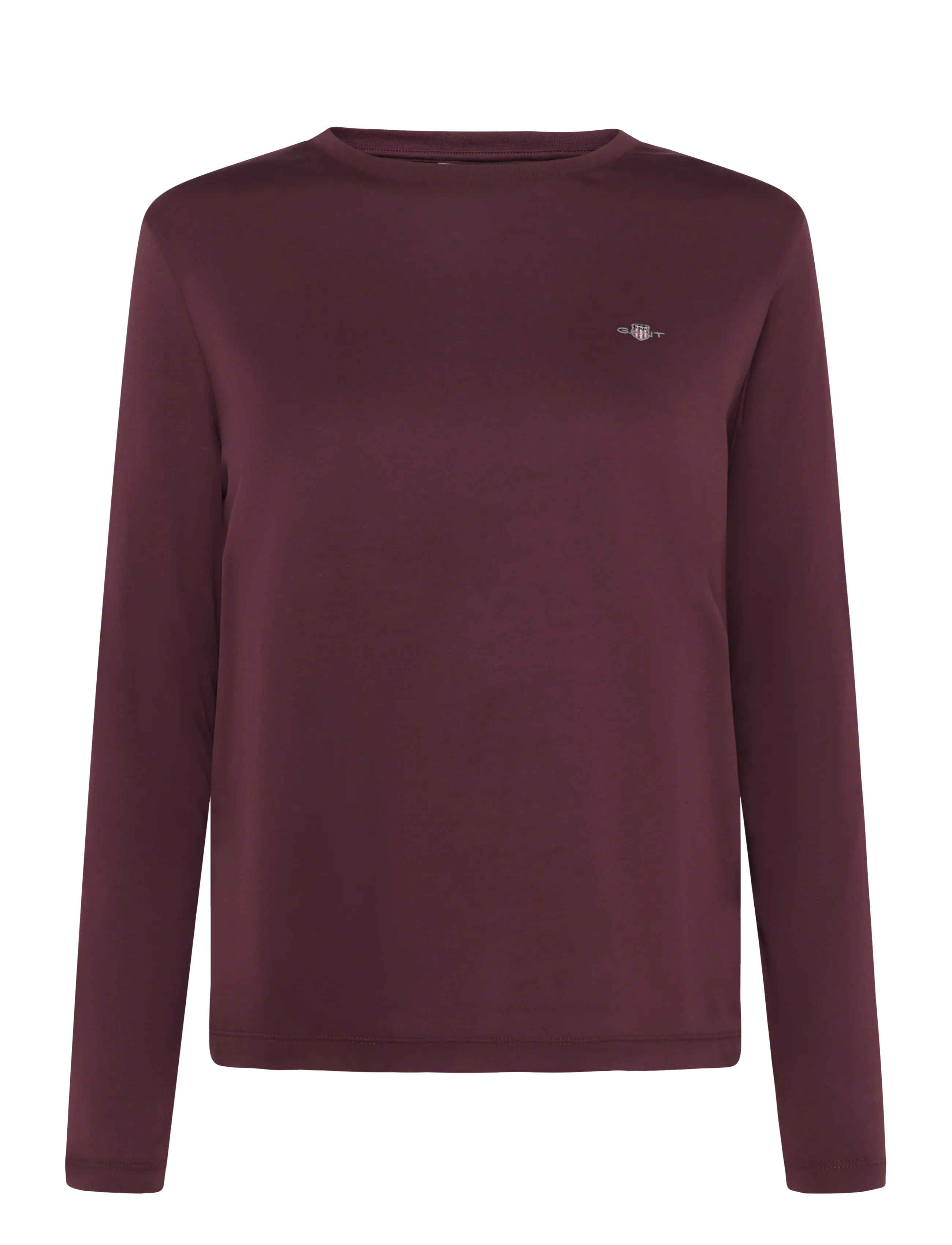 Gant REG SHIELD LS T-SHIRT - Tøj - DARKENED WINE / burgundy