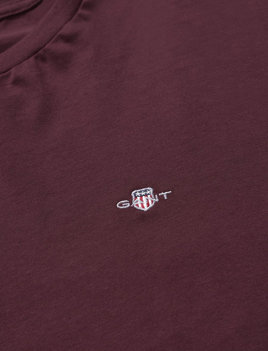 Gant - REG SHIELD LS T-SHIRT - langærmede toppe - darkened wine - 2