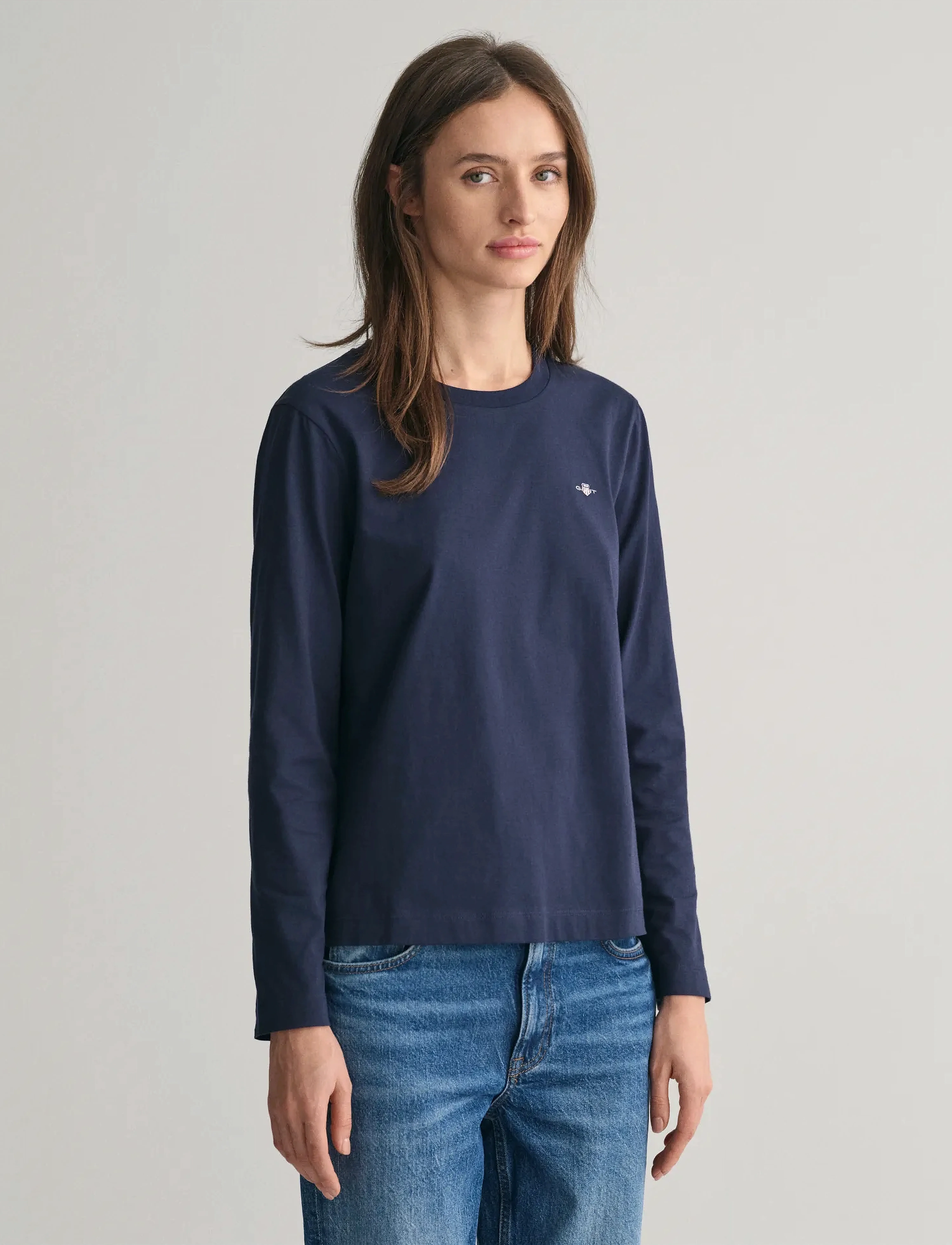 GANT REG SHIELD LS T-SHIRT - Langermede topper - EVENING BLUE / navy