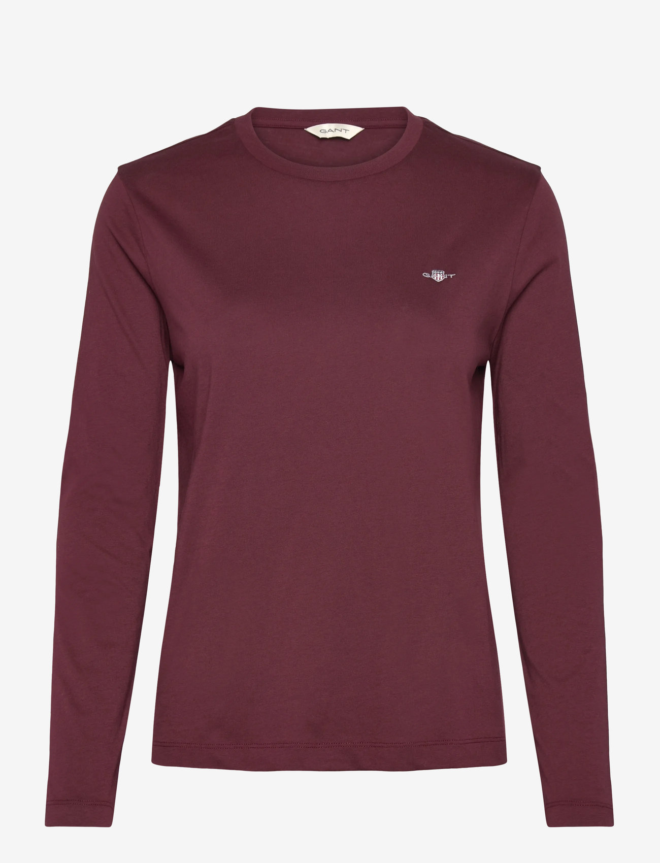 GANT - REG SHIELD LS T-SHIRT - langærmede toppe - plum wine - 0
