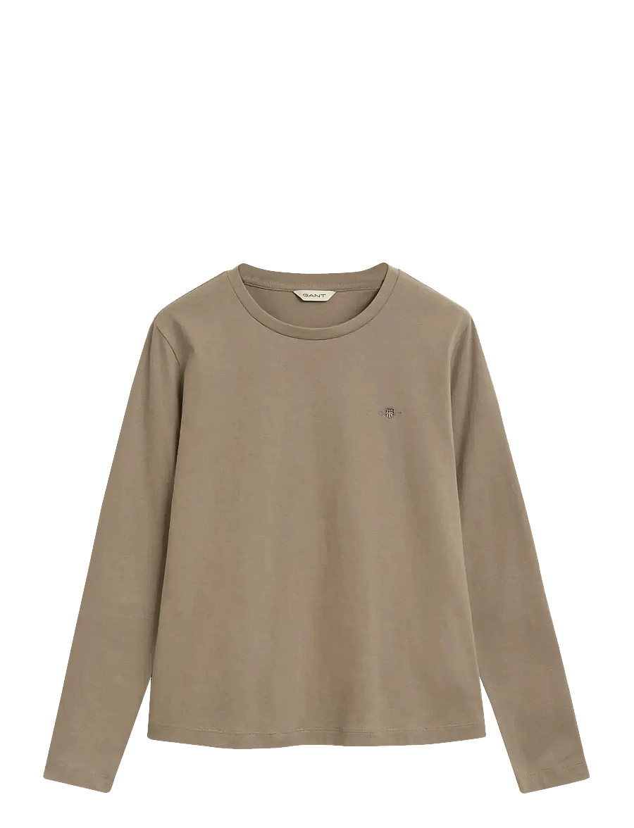 Gant - REG SHIELD LS T-SHIRT - pikkade varrukatega alussärgid - taupe beige - 0
